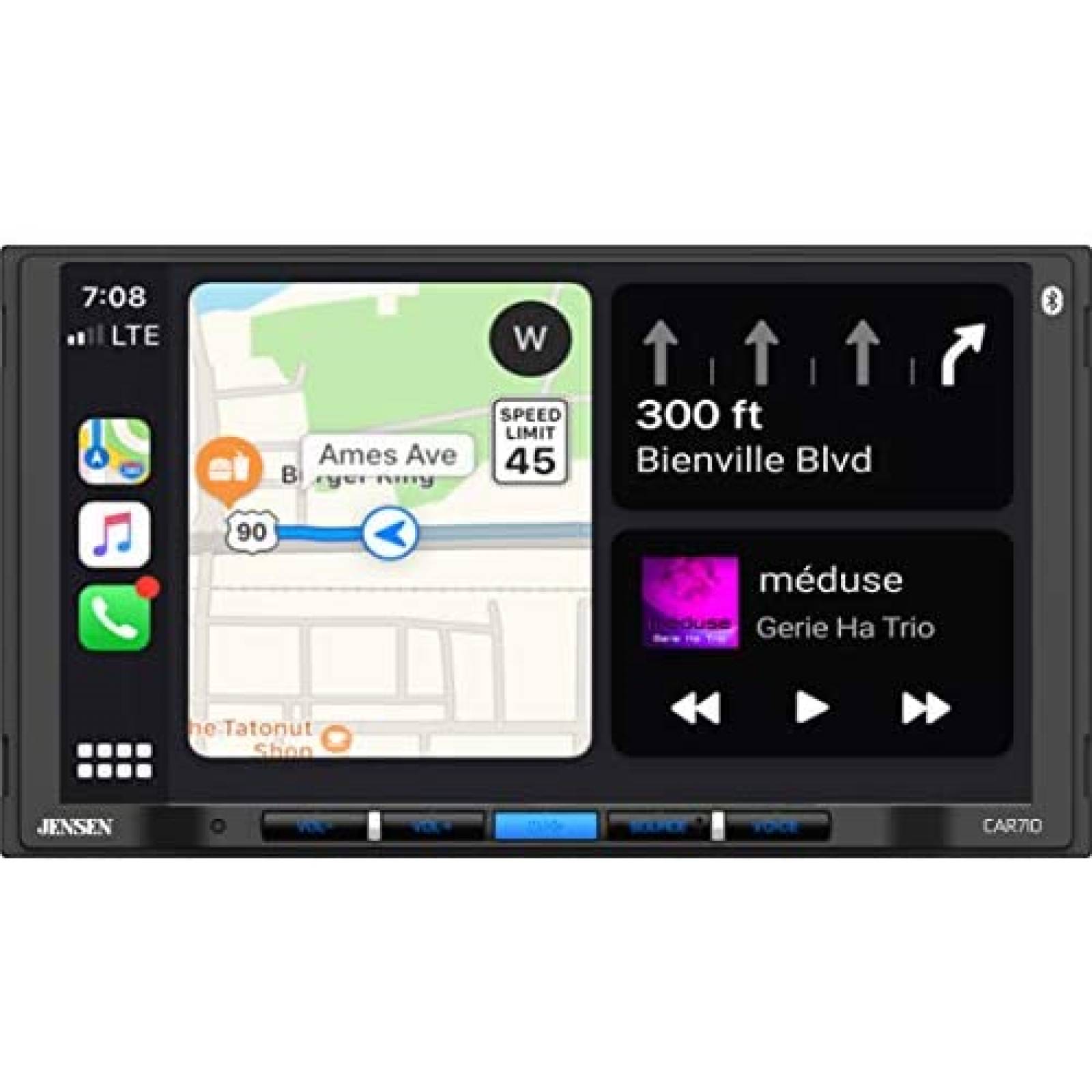 Sistema Multimedia Carro Jensen CAR710 7" Bluetooth -Negro
