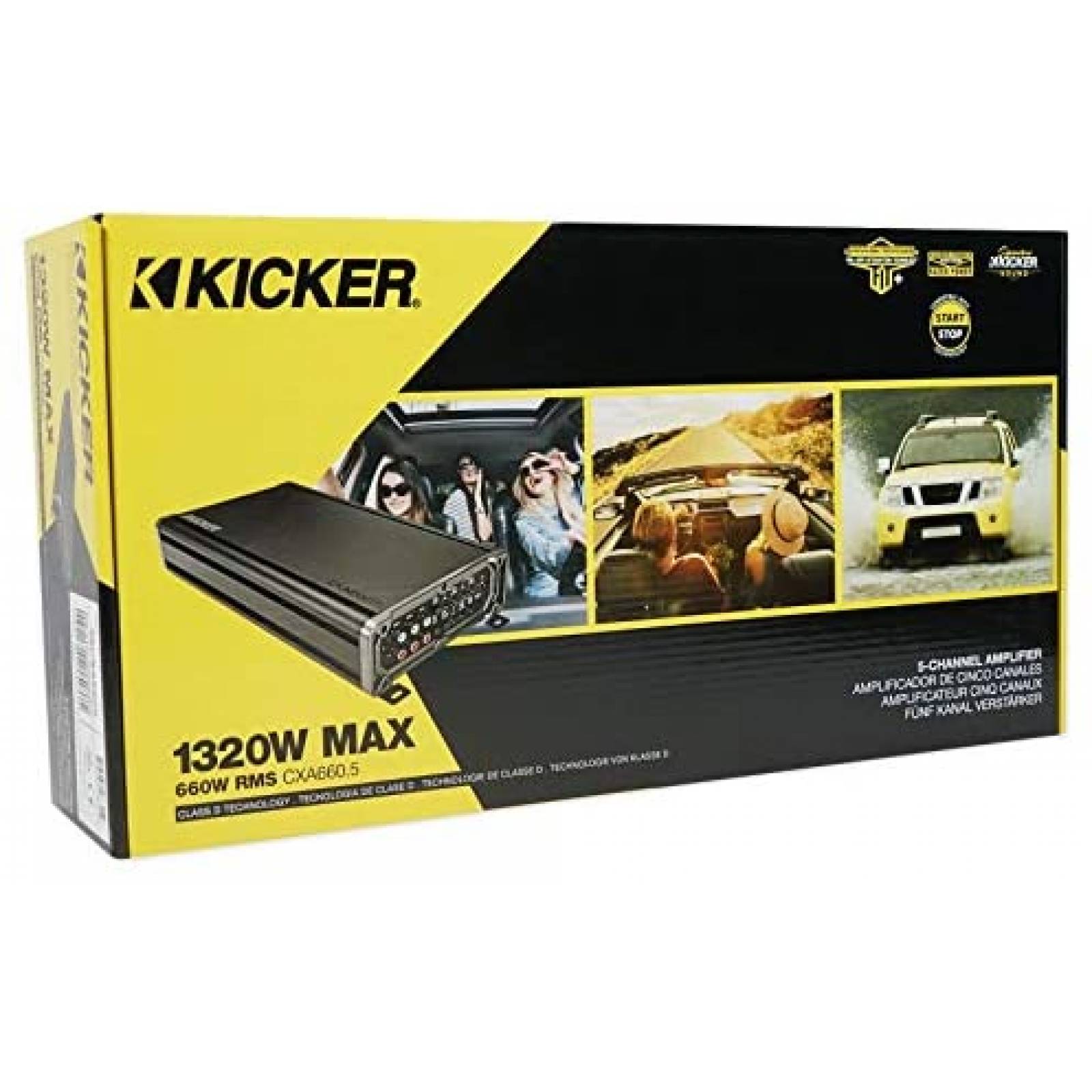 Amplificador Kicker 46CXA660.5 5 Canales 90W Clase D -Negro