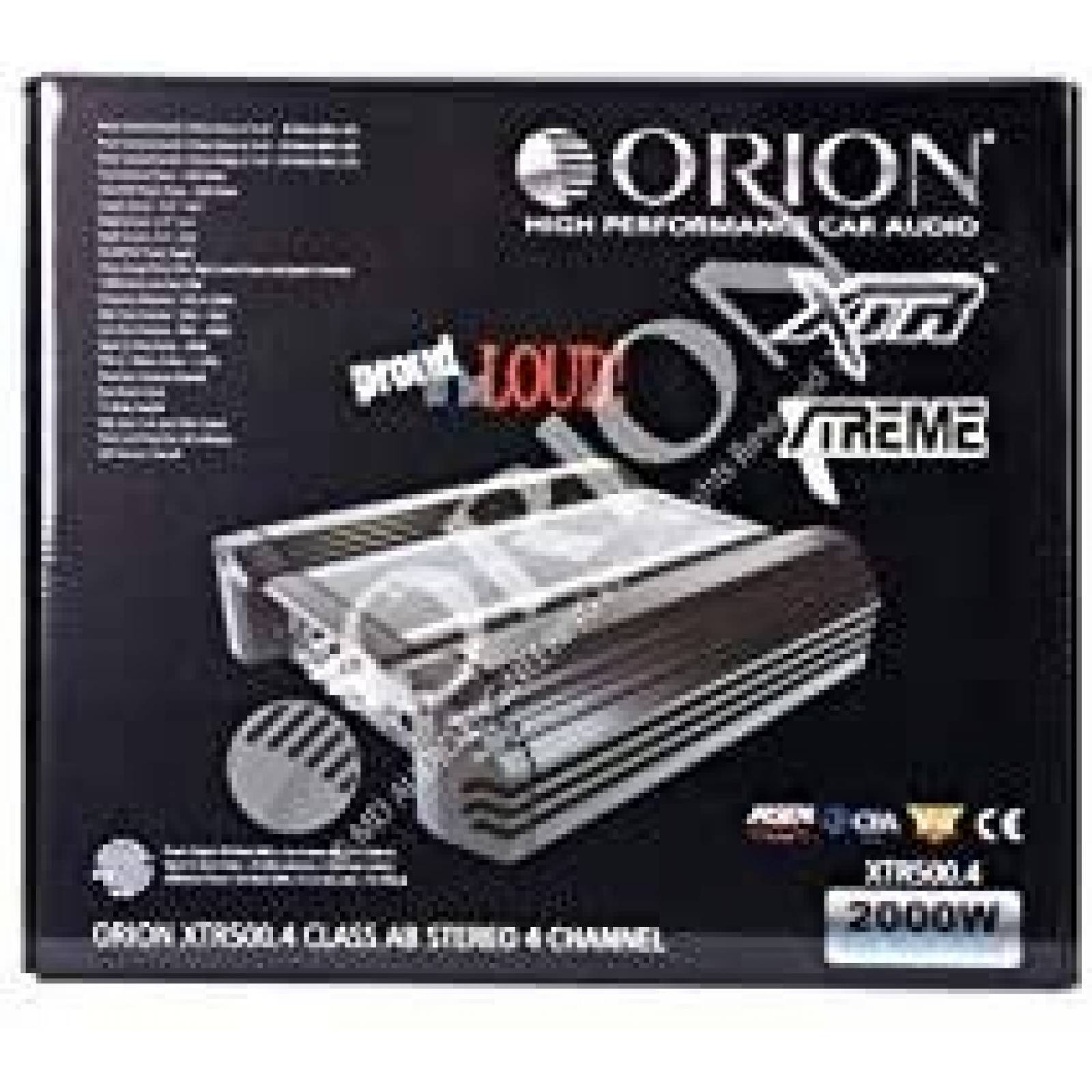 Amplificador para Carro Orion XTR500.4 500W RMS -Negro