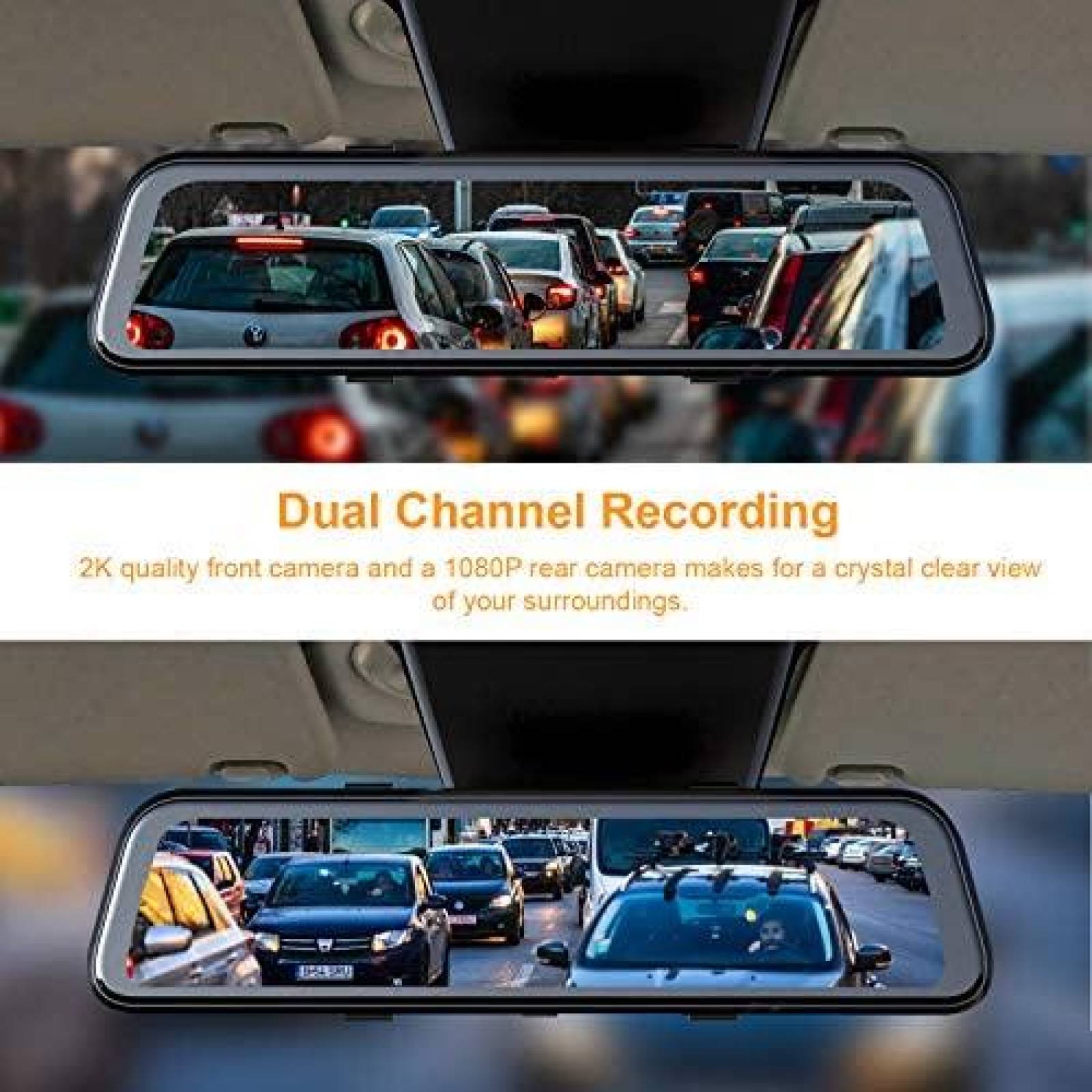 Dash Cam REXING M1 PRO Doble Espejo IPS 12'' Tactil -Negro