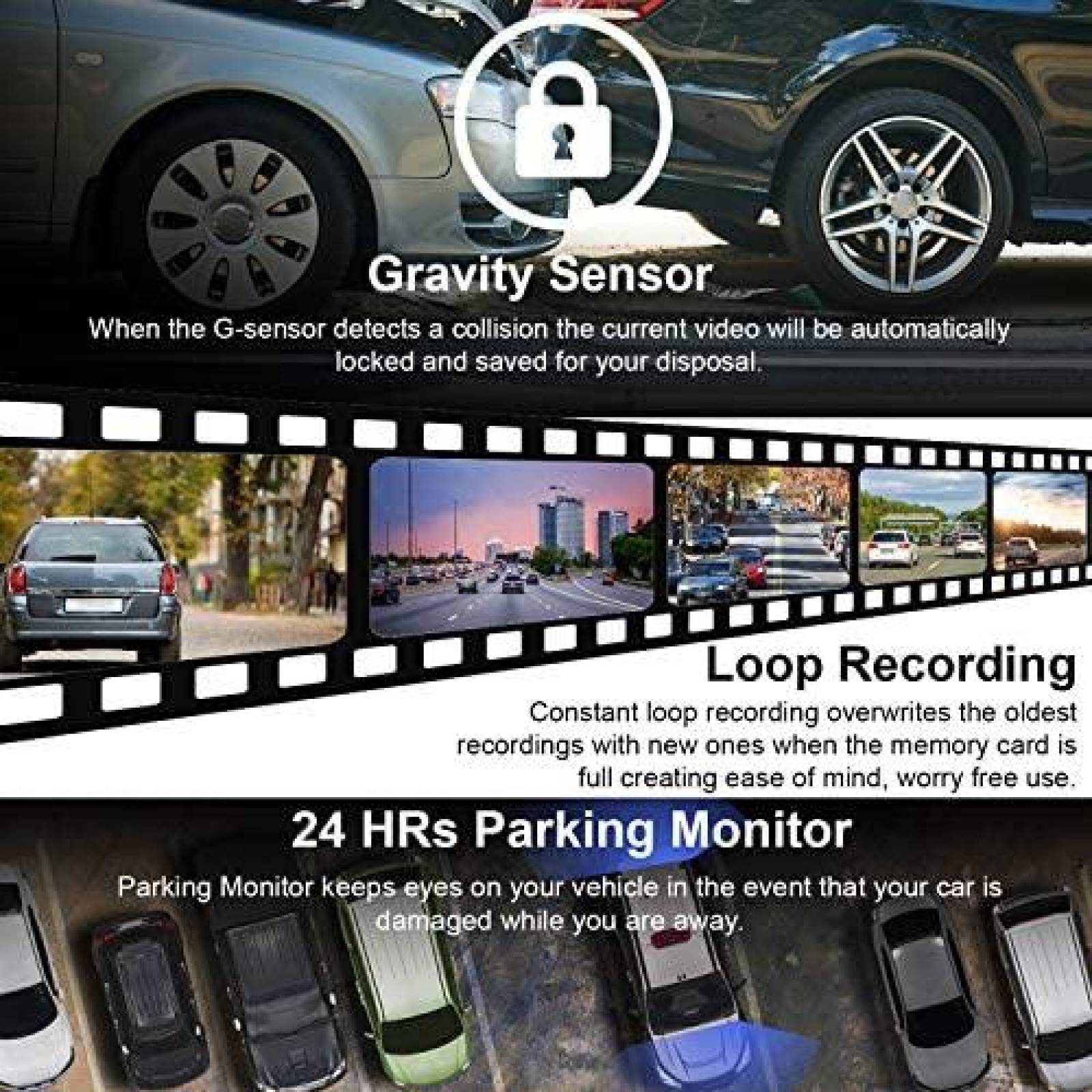 Dash Cam REXING M1 PRO Doble Espejo IPS 12'' Tactil -Negro