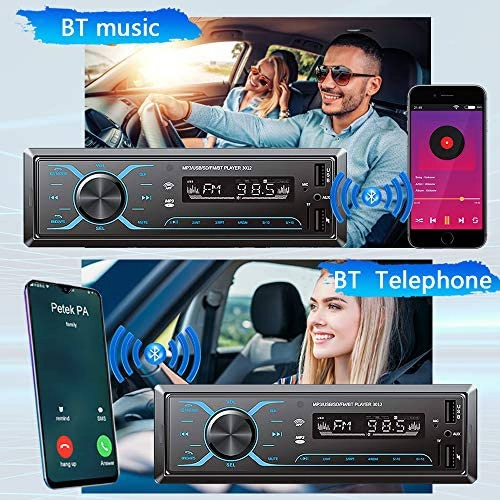 Radio Rimoody Con Bluetooth Para Automovil -Negro