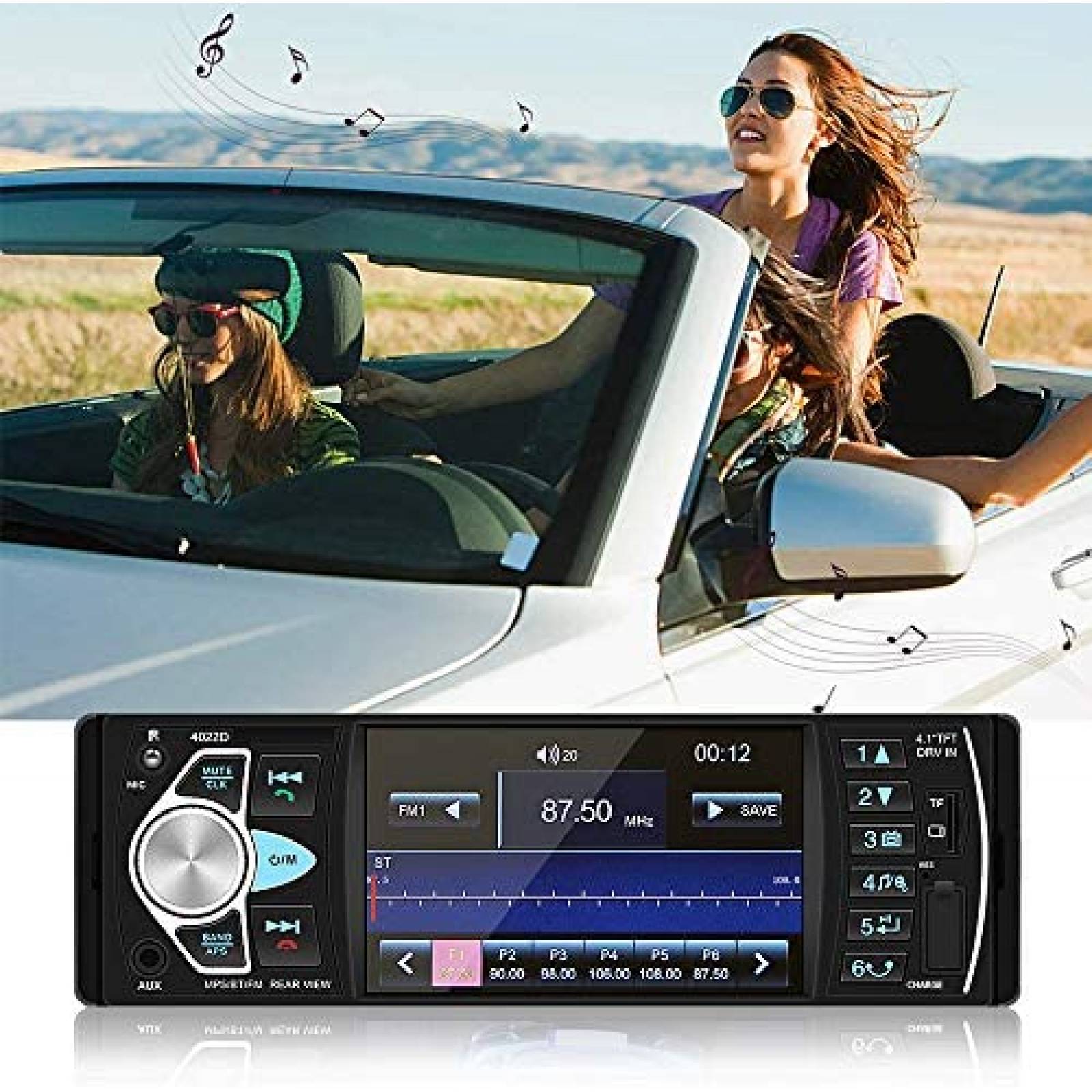 Kit Radio para Auto Rimoody c/Pantalla 4.1" y Camara Trasera