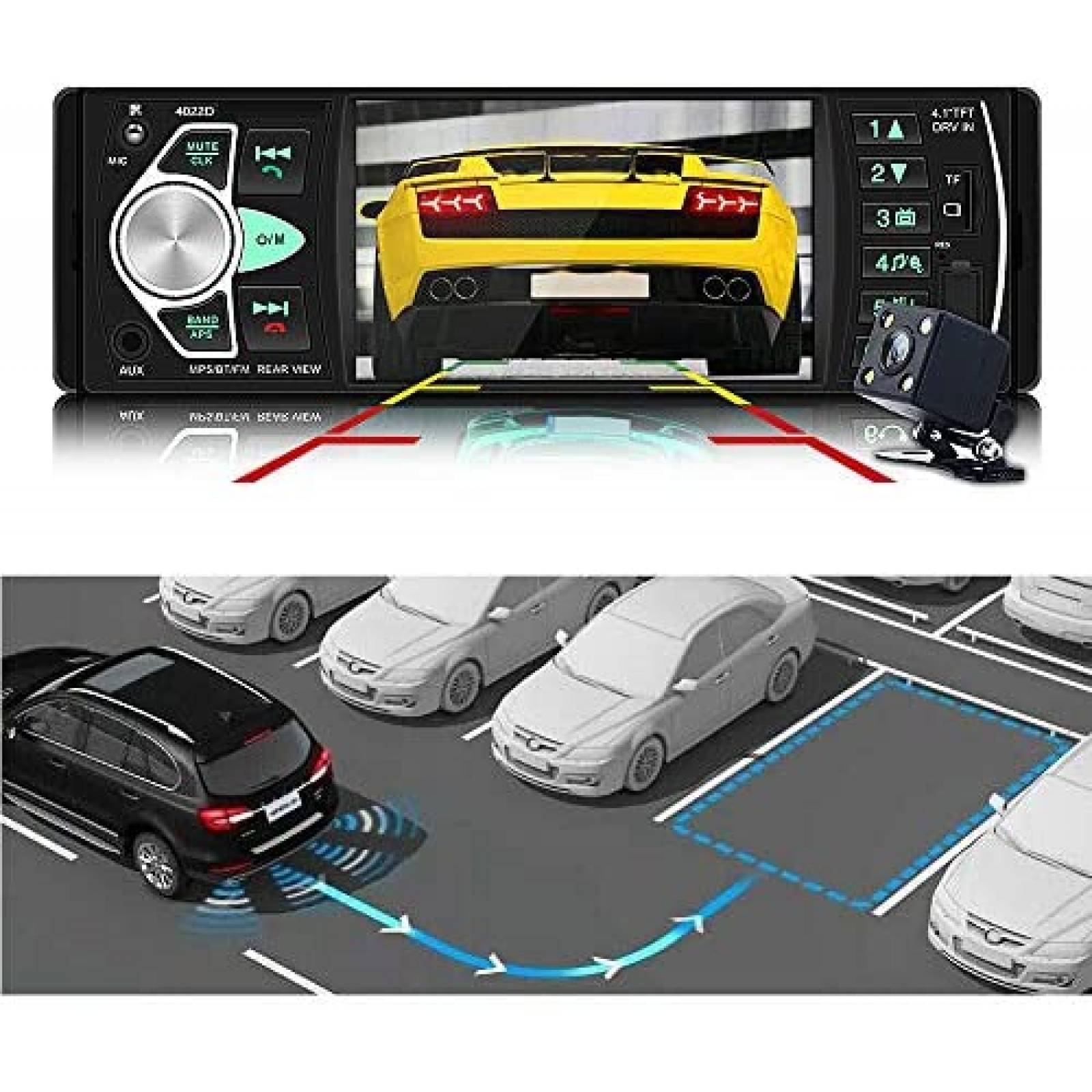 Kit Radio para Auto Rimoody c/Pantalla 4.1" y Camara Trasera