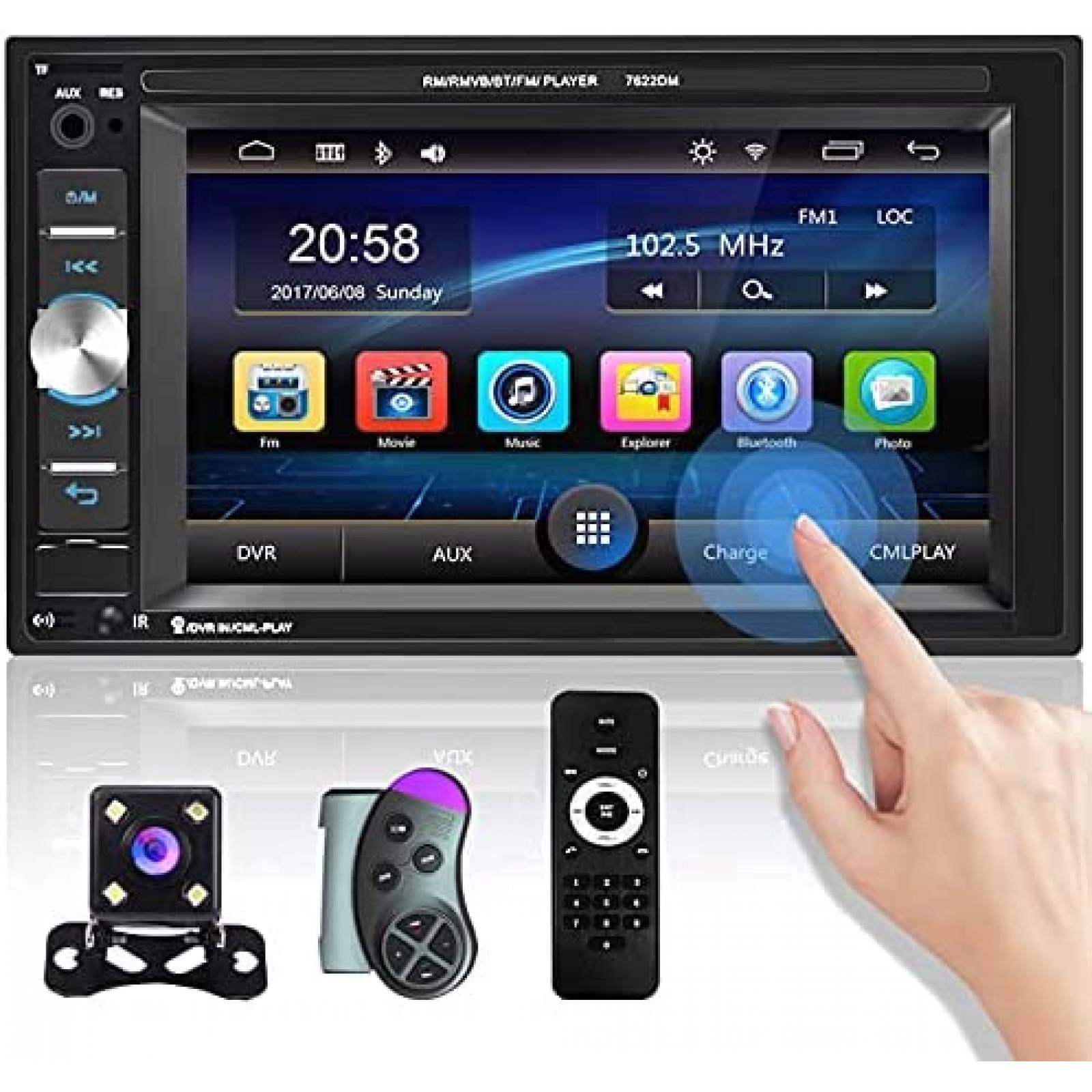 Pantalla para radio auto Rimoody tactil 6.2" -Negro