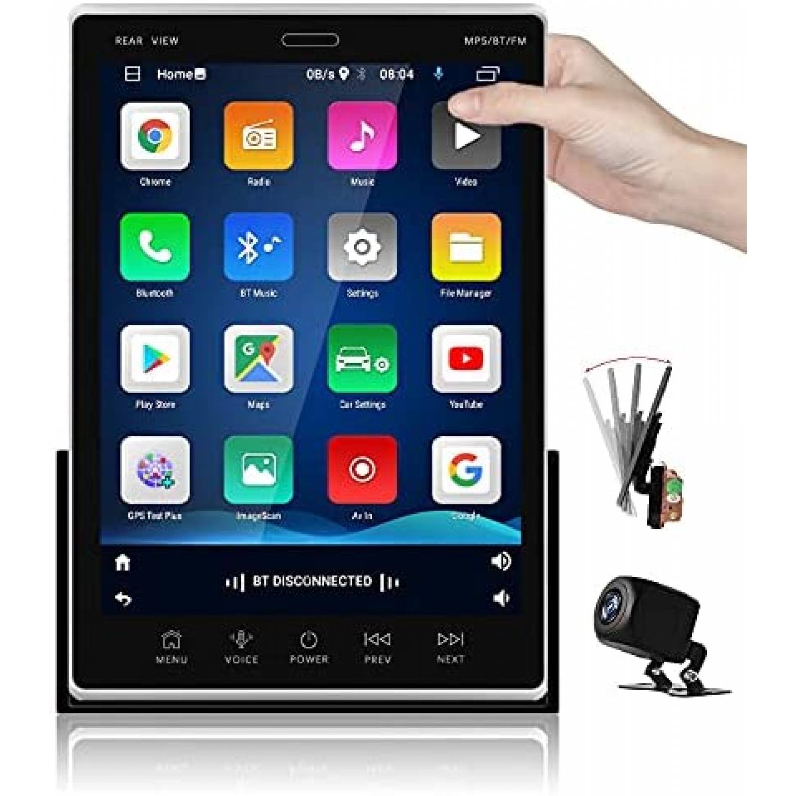 Estereo Rimoody Para Automovil Pantalla Vertical 9.5''-Negro