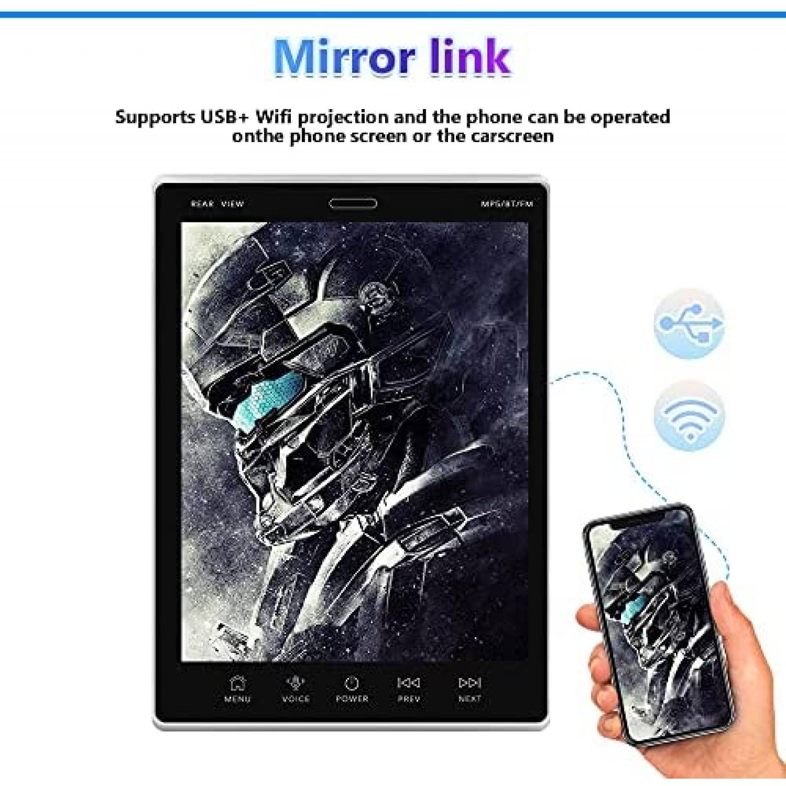 Estereo Rimoody Para Automovil Pantalla Vertical 9.5''-Negro