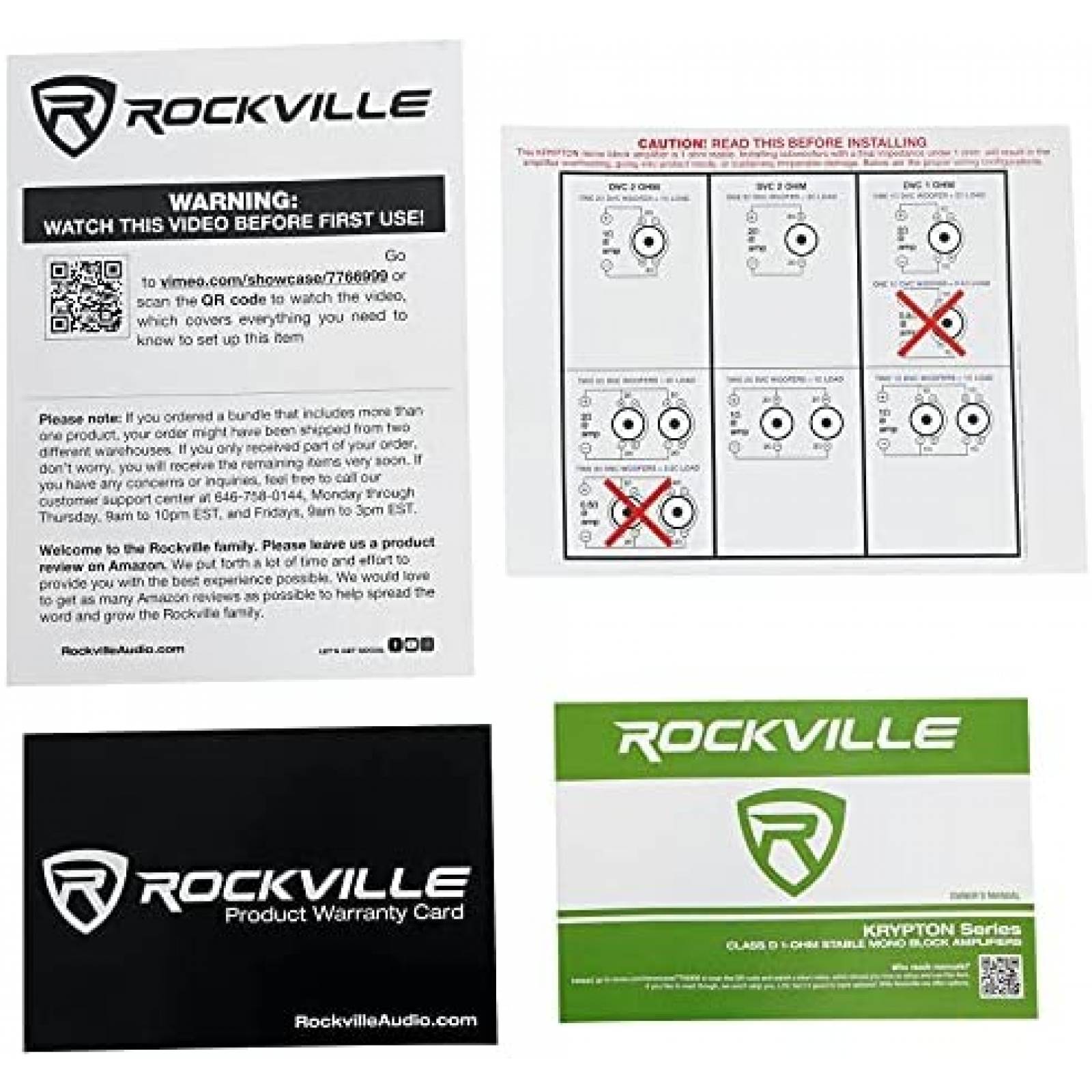 Amplificador de coche Rockville Krypton-M2 y control remoto