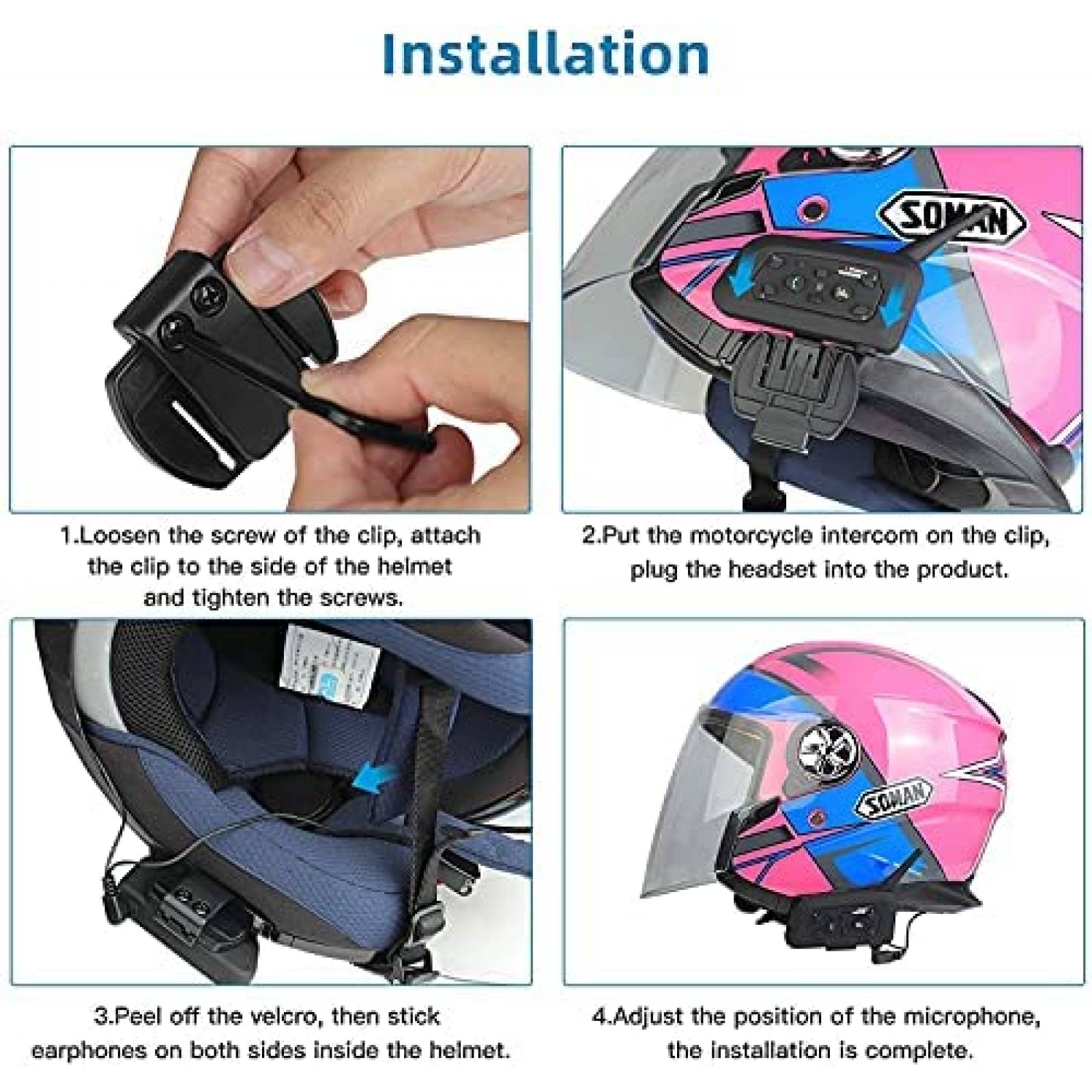 Headset Bluetooth VNETPHONE V6 1200M 850mAh -Negro