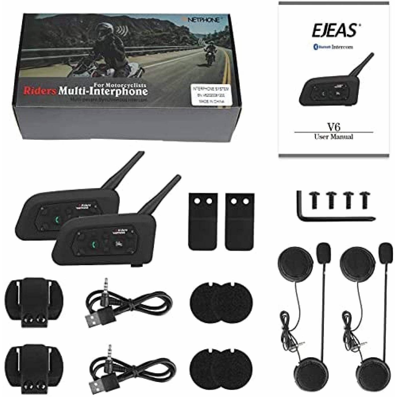 Headset Bluetooth VNETPHONE V6 1200M 850mAh -Negro