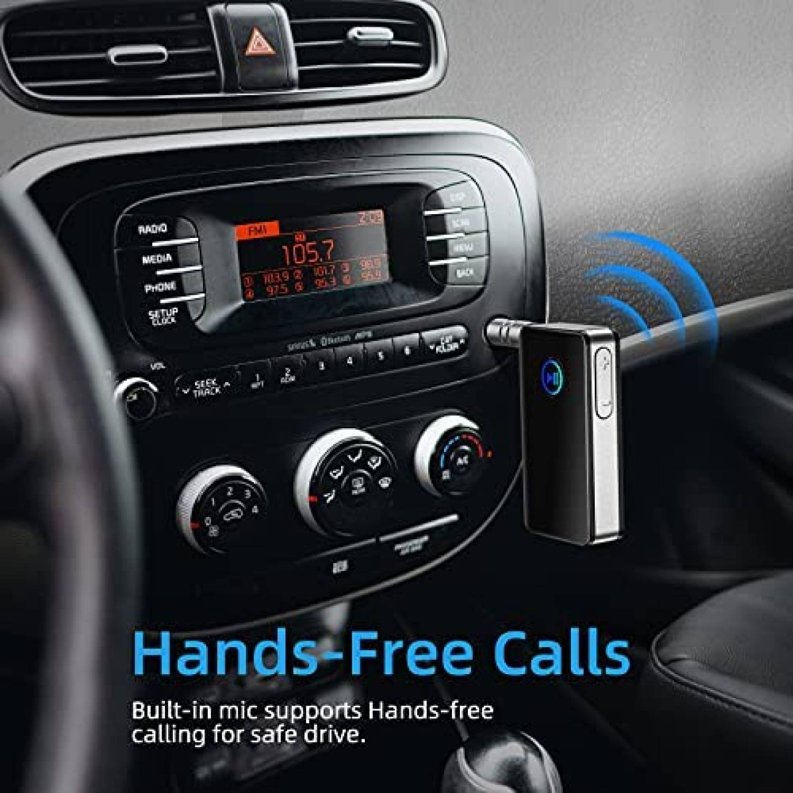 Adaptador Bluetooth ZIOCOM para Auto Entrada AUX -Negro