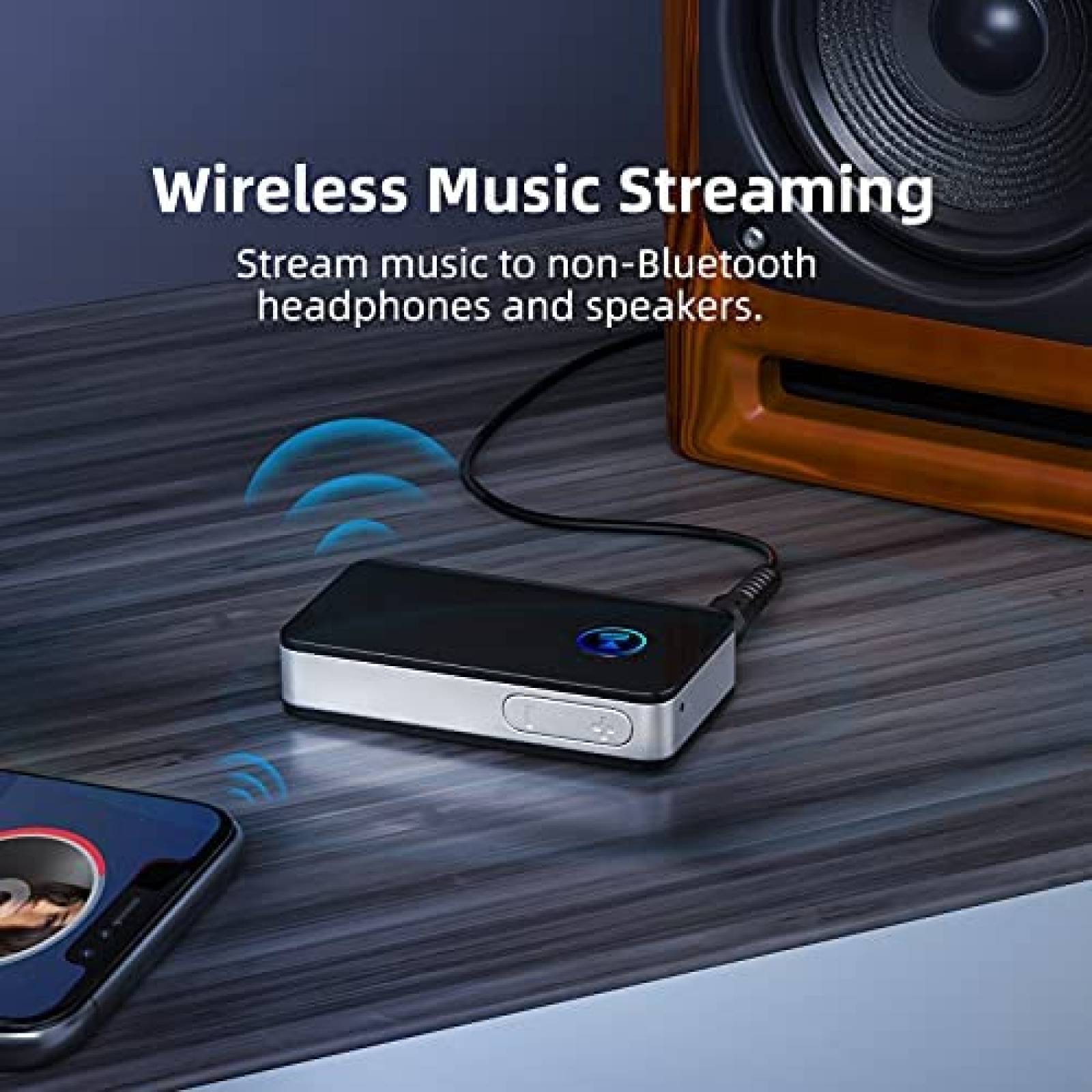 Adaptador Bluetooth ZIOCOM para Auto Entrada AUX -Negro