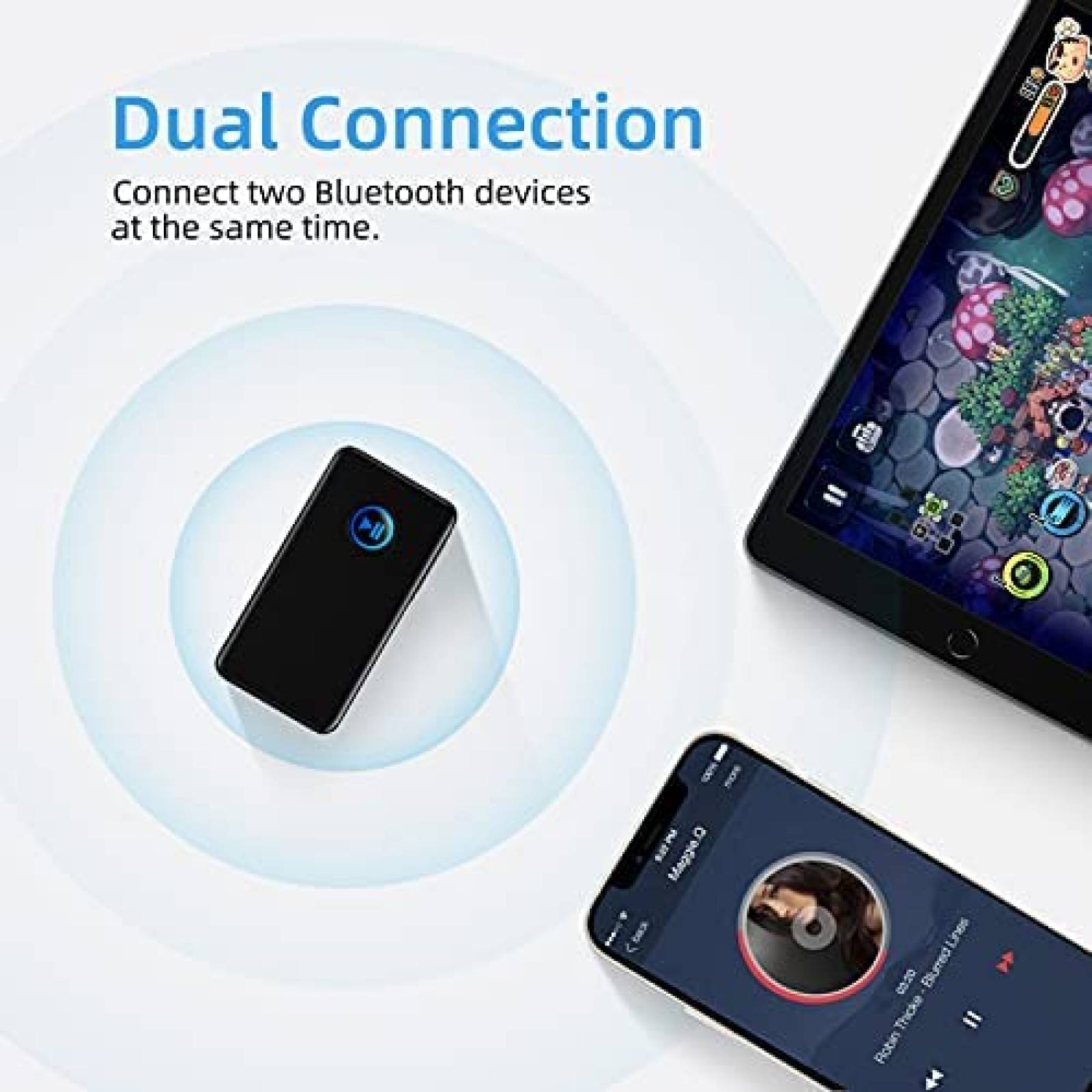 Adaptador Bluetooth ZIOCOM para Auto Entrada AUX -Negro