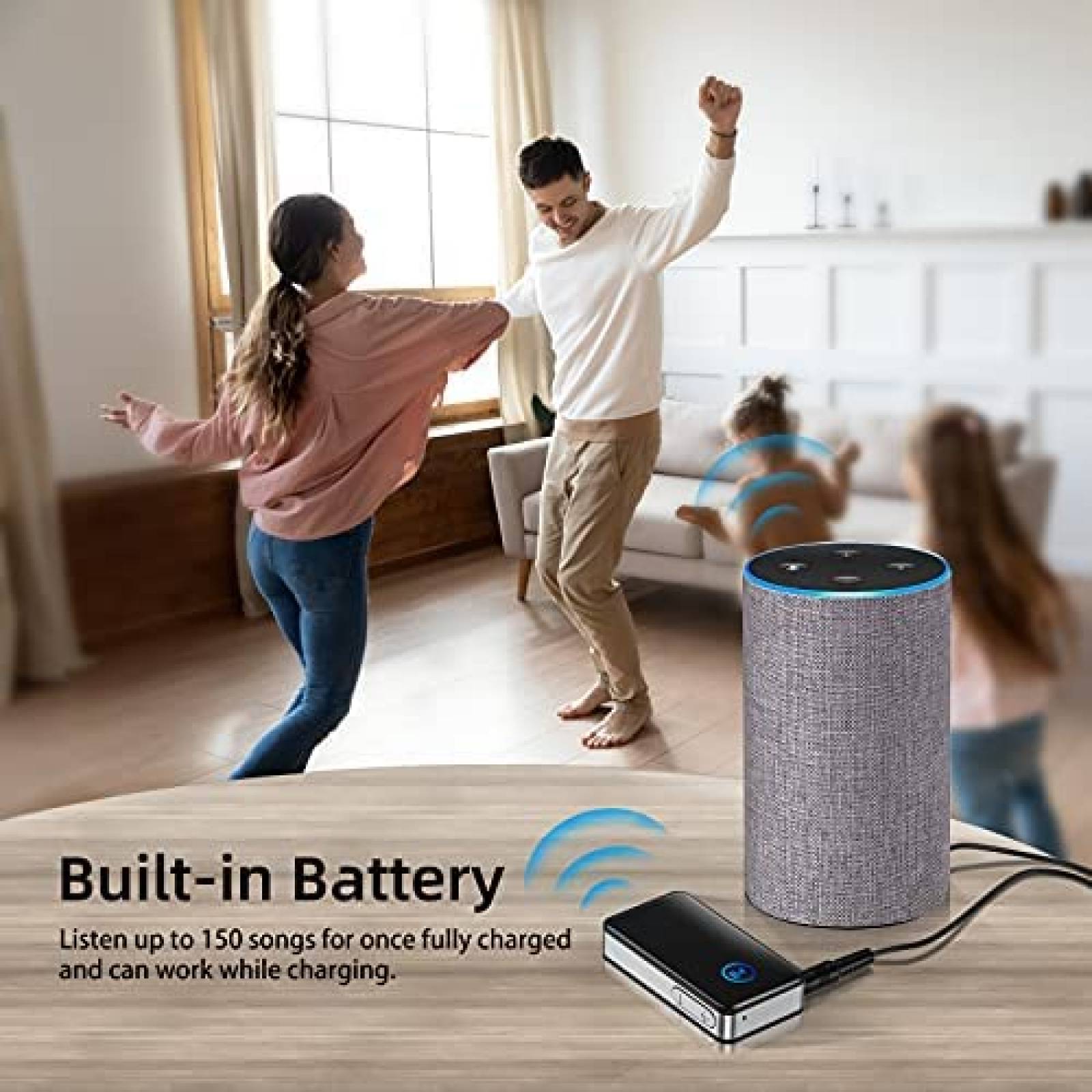 Adaptador Bluetooth ZIOCOM para Auto Entrada AUX -Negro