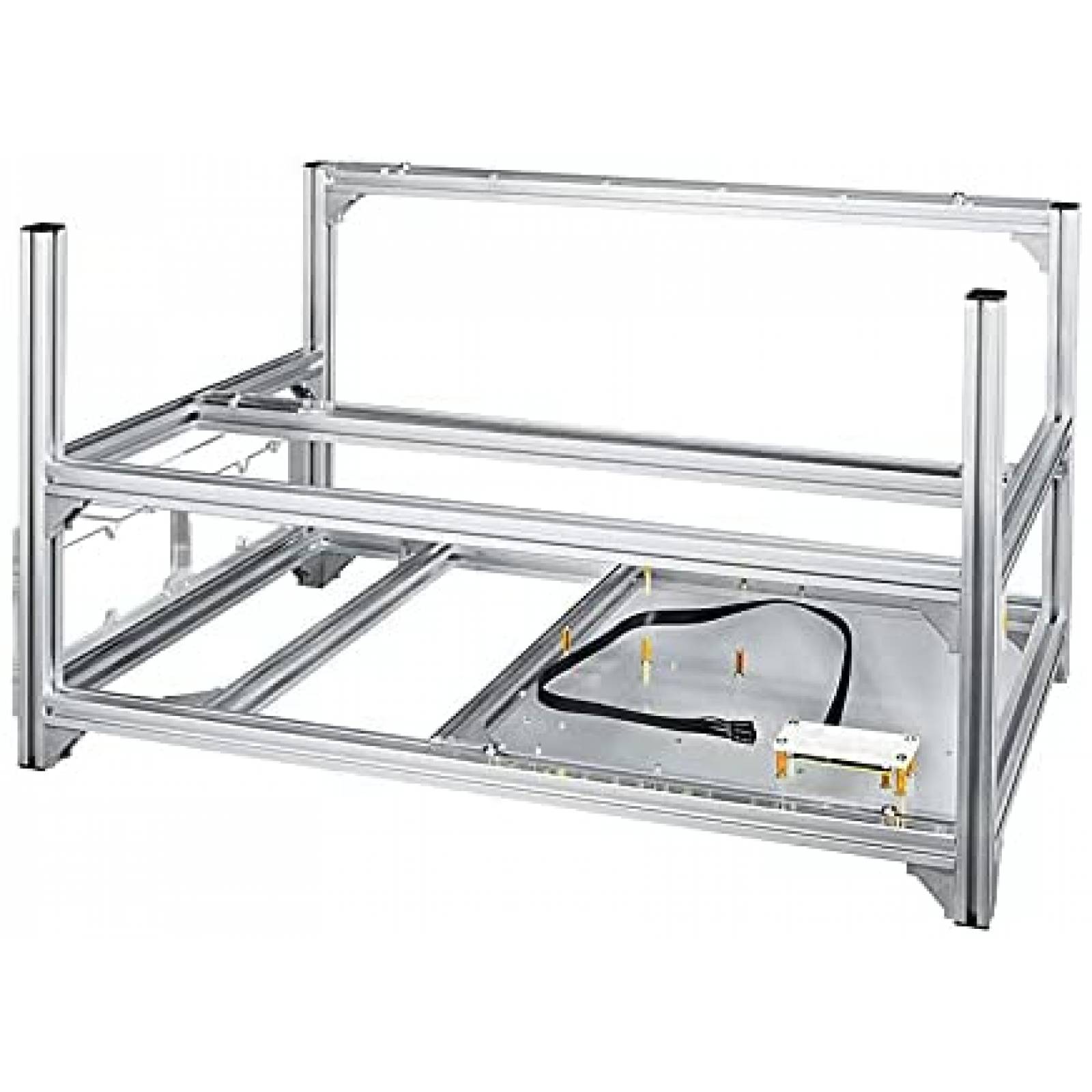 Rig de Mineria Bbaiy de Aluminio para 6 GPU -Plata