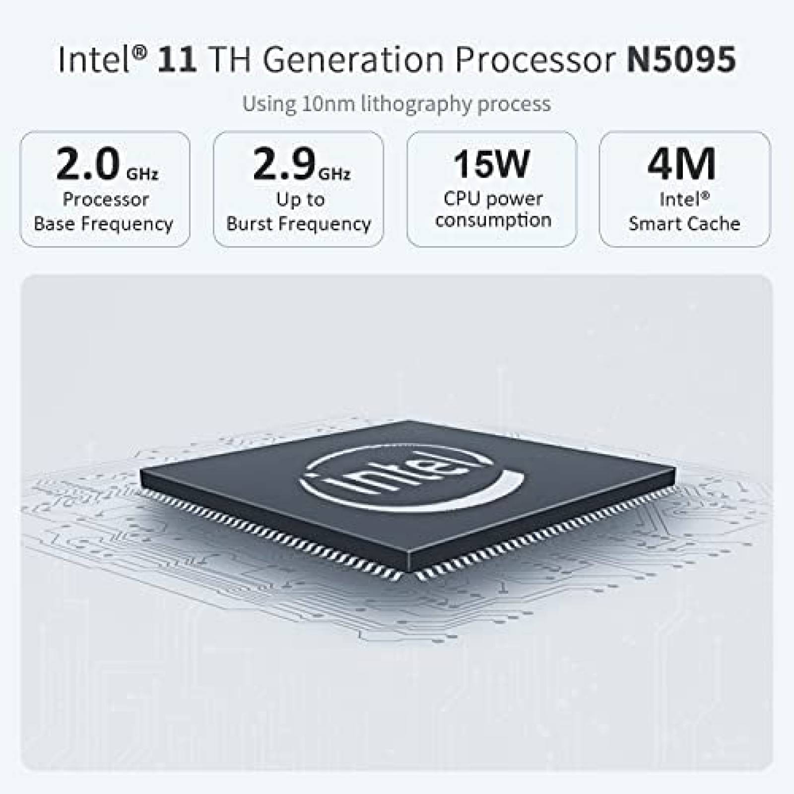 Mini PC Beelink Win 10 Pro Intel 11va Generacion 512Gb