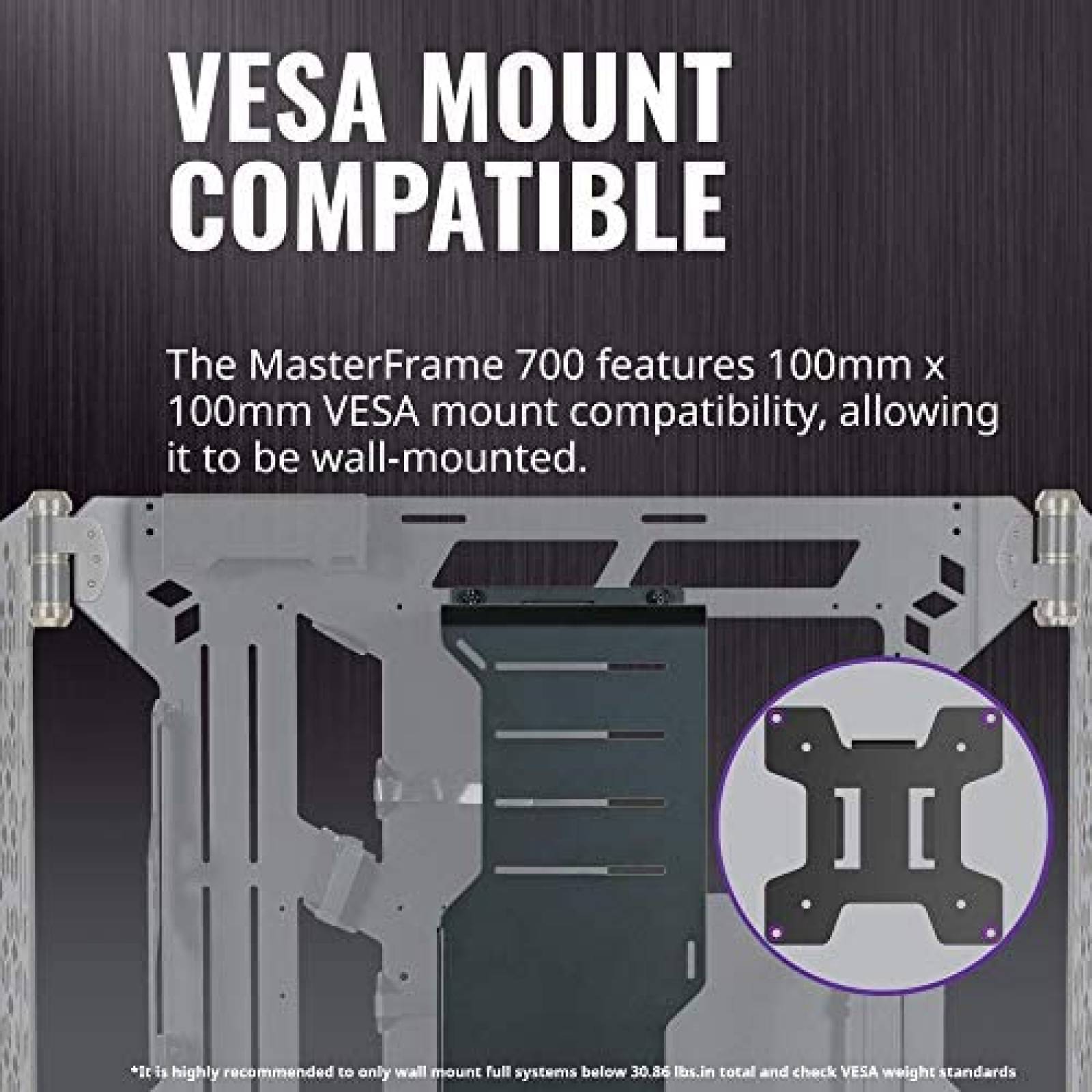 Gabinete Cooler Master MasterFrame 700 27.64x12.05'' -Negro