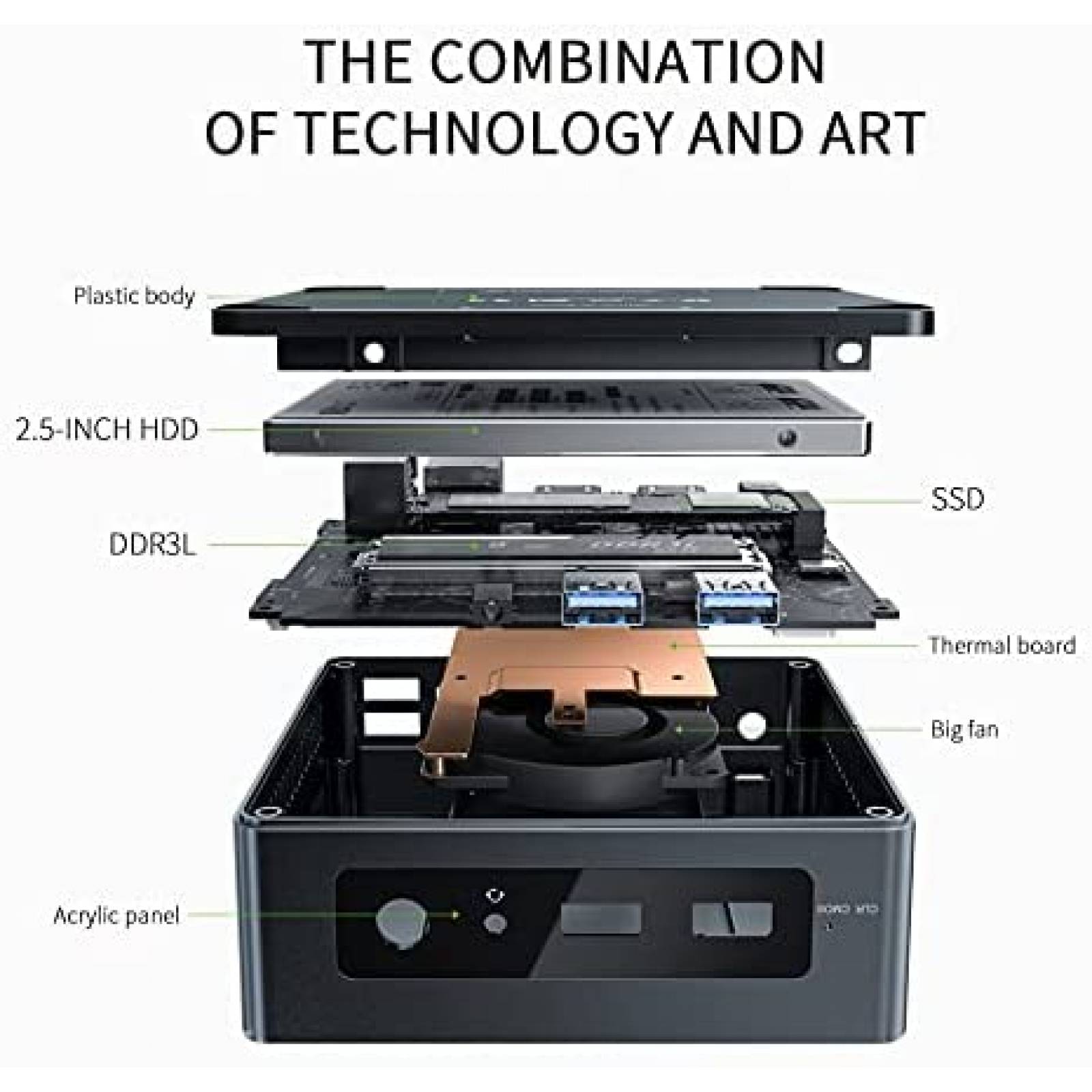 Mini PC Intel GK35 J3455 Graphics 500 8GB 128GB Windows 10