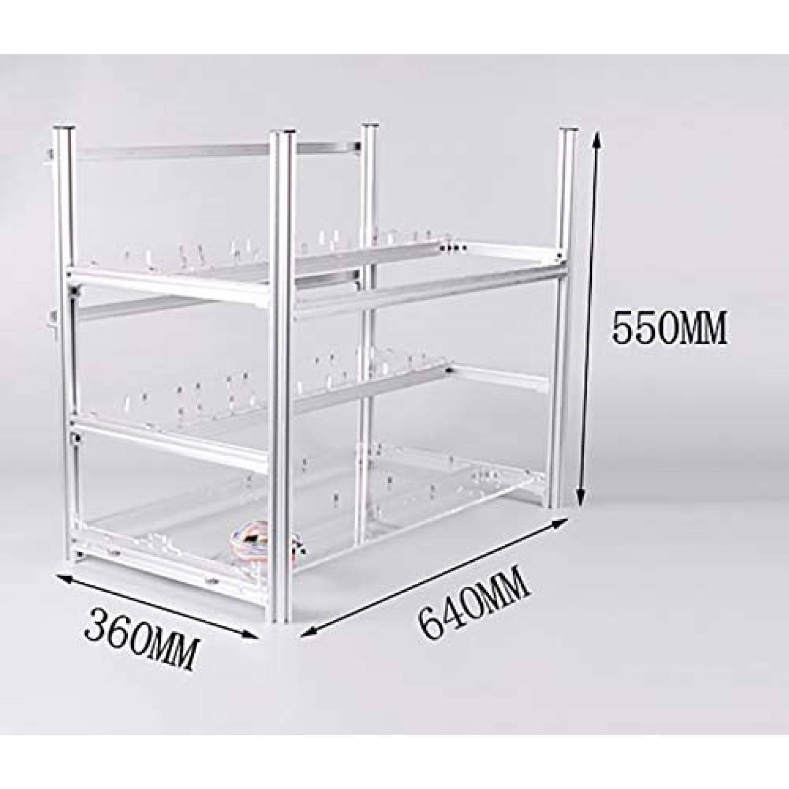 Gabinete Koyzsen de Aluminio 12 GPU 27.7'' x 16.3'' -Plata