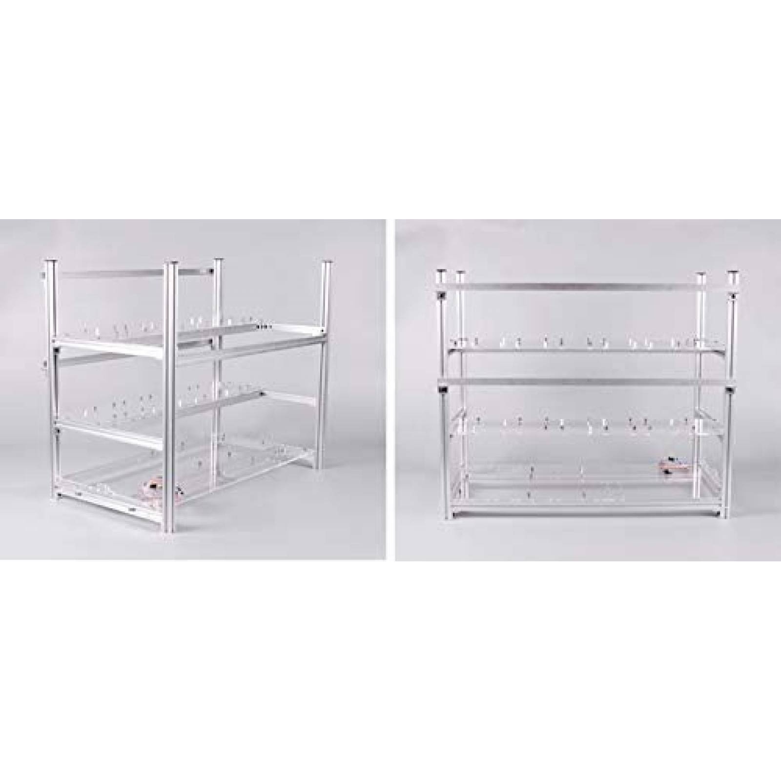 Gabinete Koyzsen de Aluminio 12 GPU 27.7'' x 16.3'' -Plata