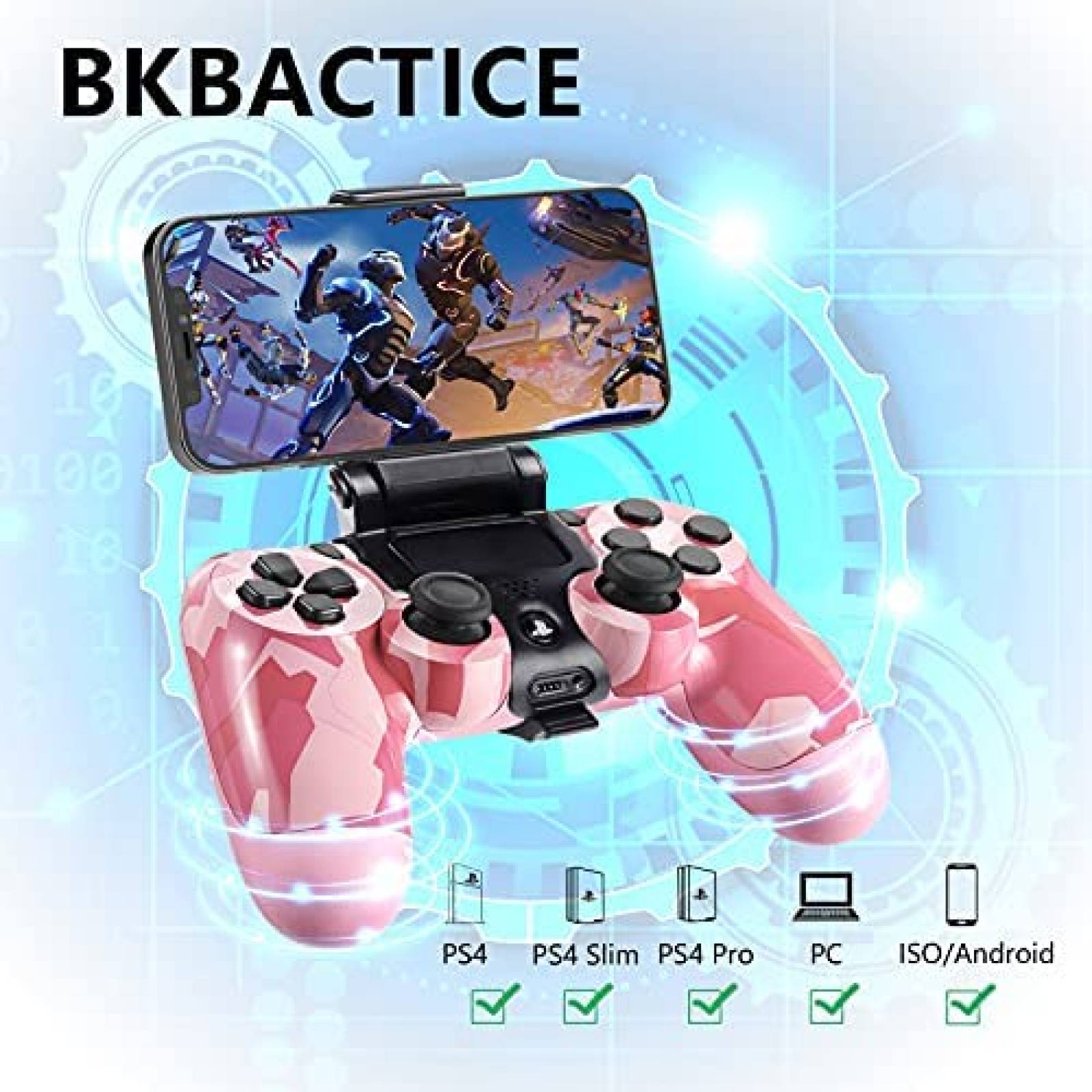 Control Gamer Inalambrico BKBACTICE para Sony PS4 -Rosa