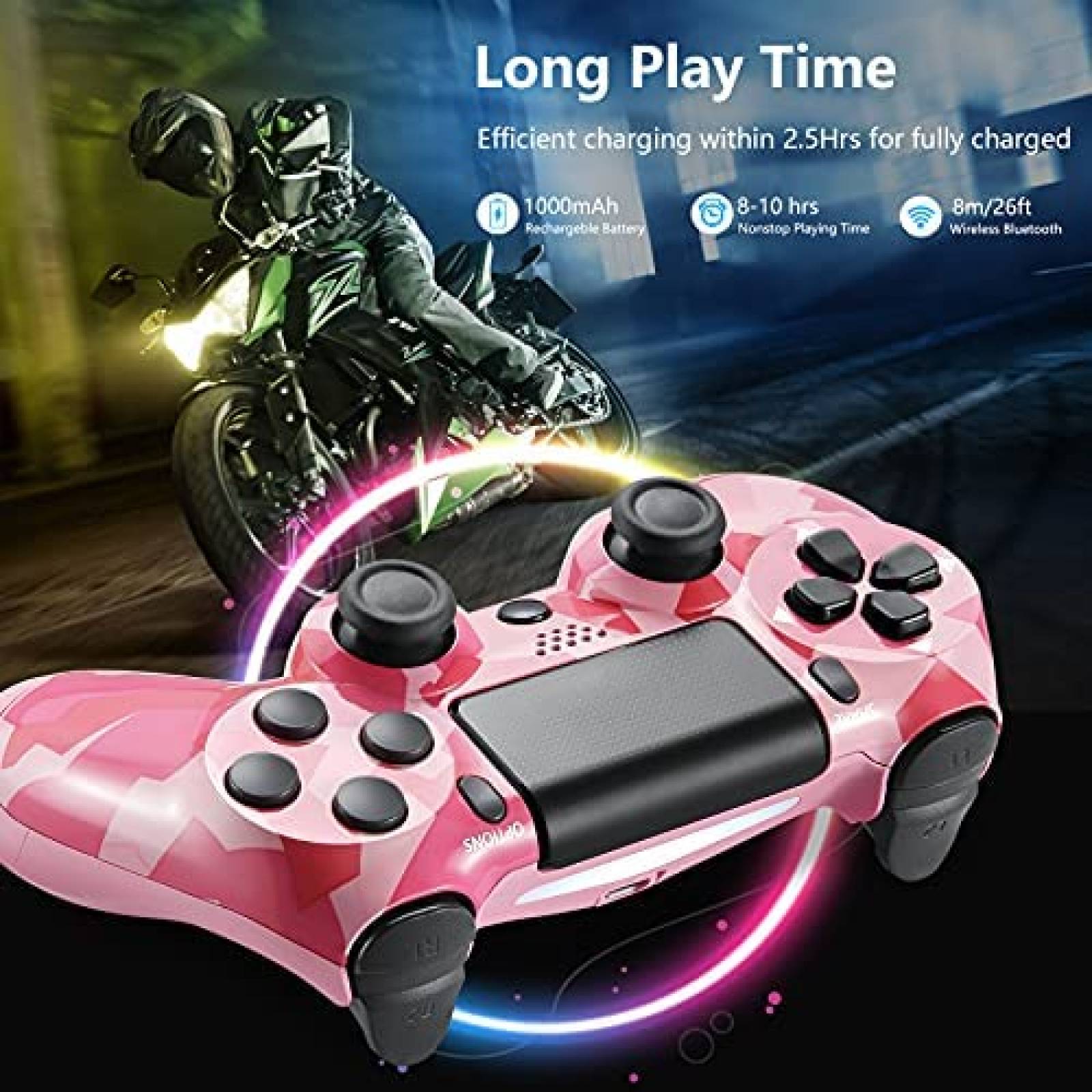 Control Gamer Inalambrico BKBACTICE para Sony PS4 -Rosa