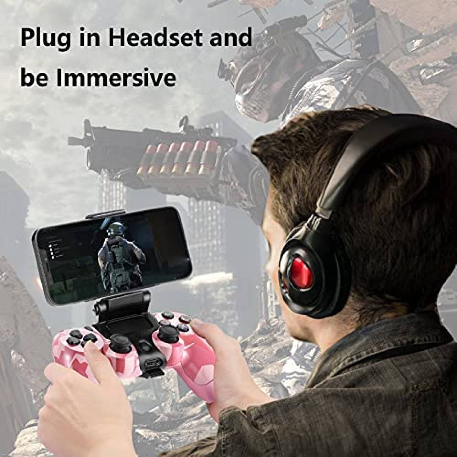 Control Gamer Inalambrico BKBACTICE para Sony PS4 -Rosa