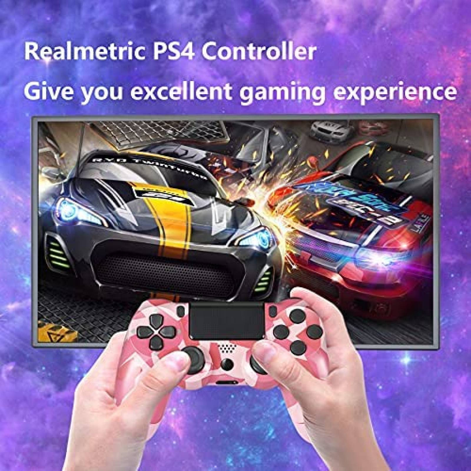 Control Gamer Inalambrico BKBACTICE para Sony PS4 -Rosa