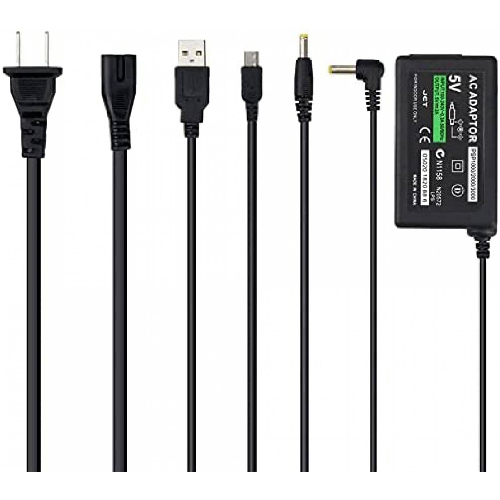 Cable cargador para Sony PSP CHENLAN 4ft 2en1 -Negro