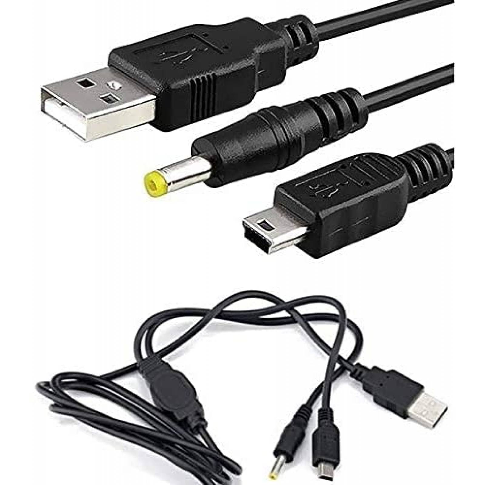 Cable cargador para Sony PSP CHENLAN 4ft 2en1 -Negro