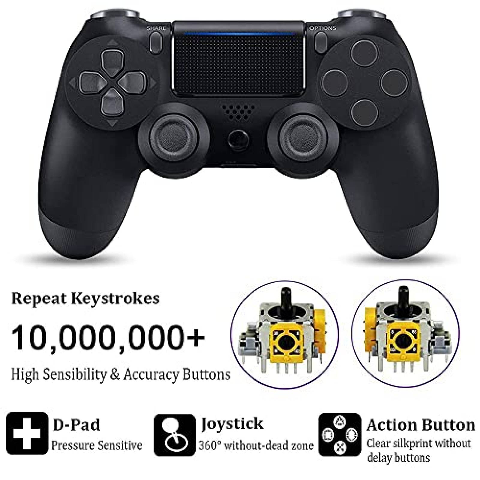 Control Gamer Bluetooth CONNYAM pasa Sony PS4 -Rojo/Azul