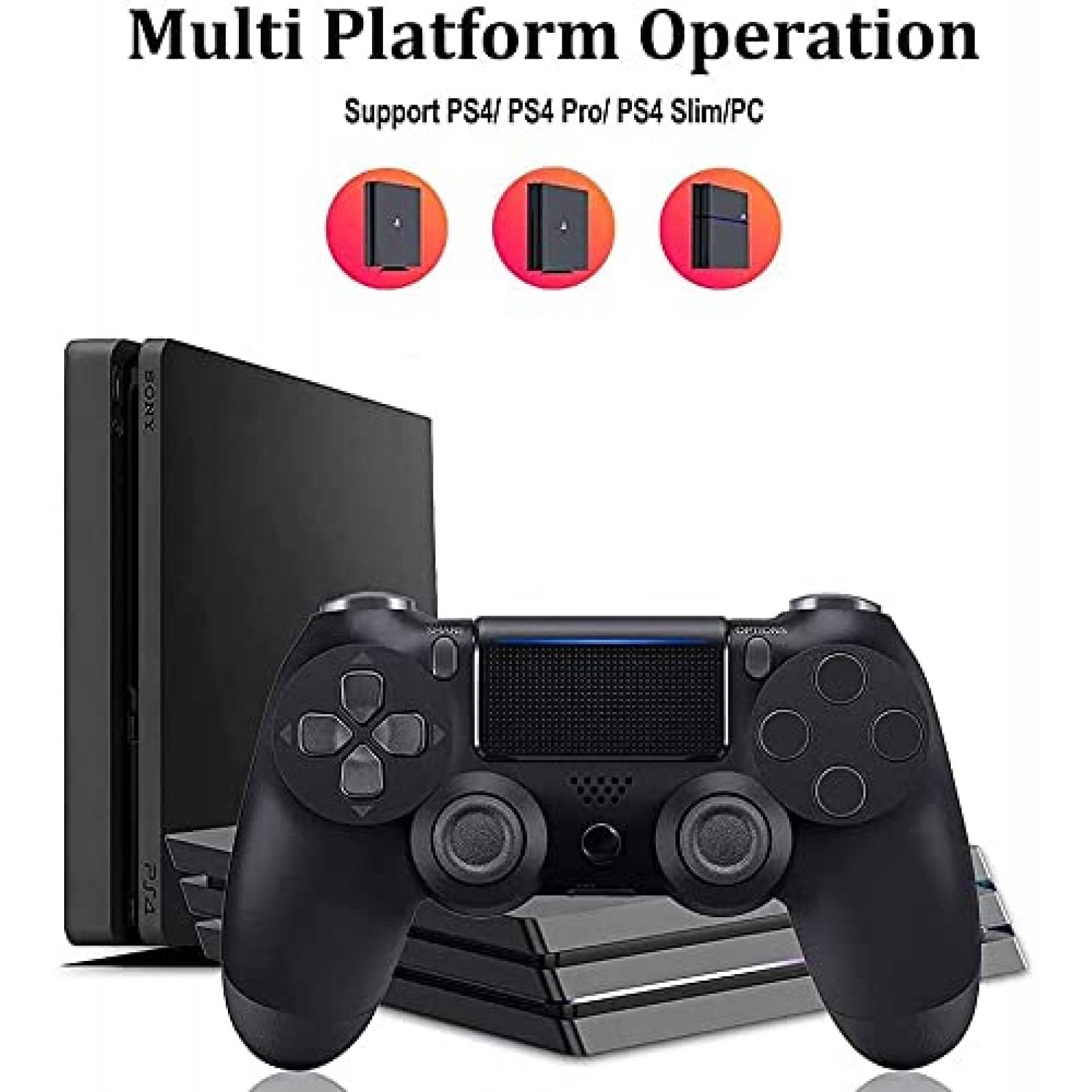 Control Gamer Bluetooth CONNYAM pasa Sony PS4 -Rojo/Azul