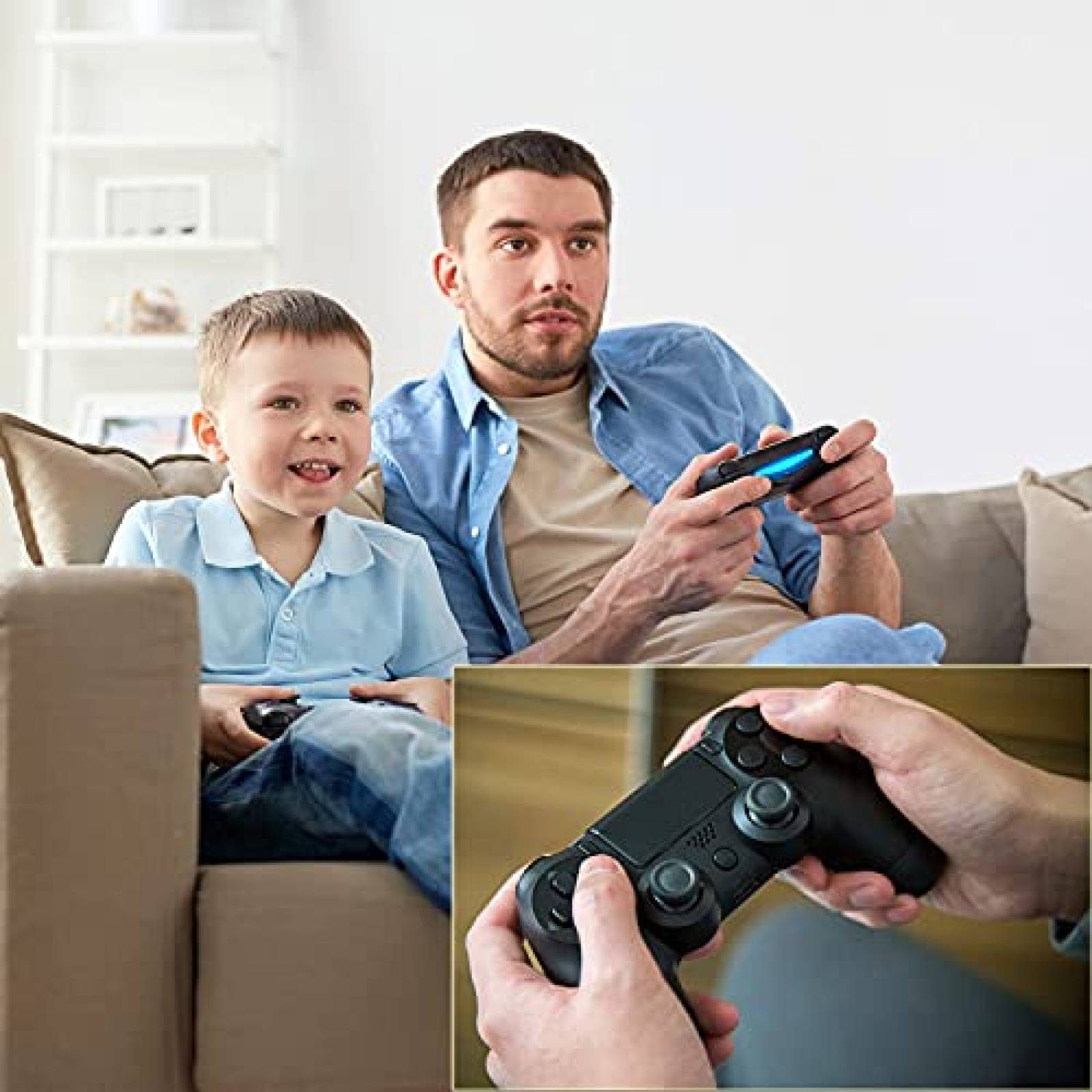 Control Gamer Bluetooth CONNYAM pasa Sony PS4 -Rojo/Azul