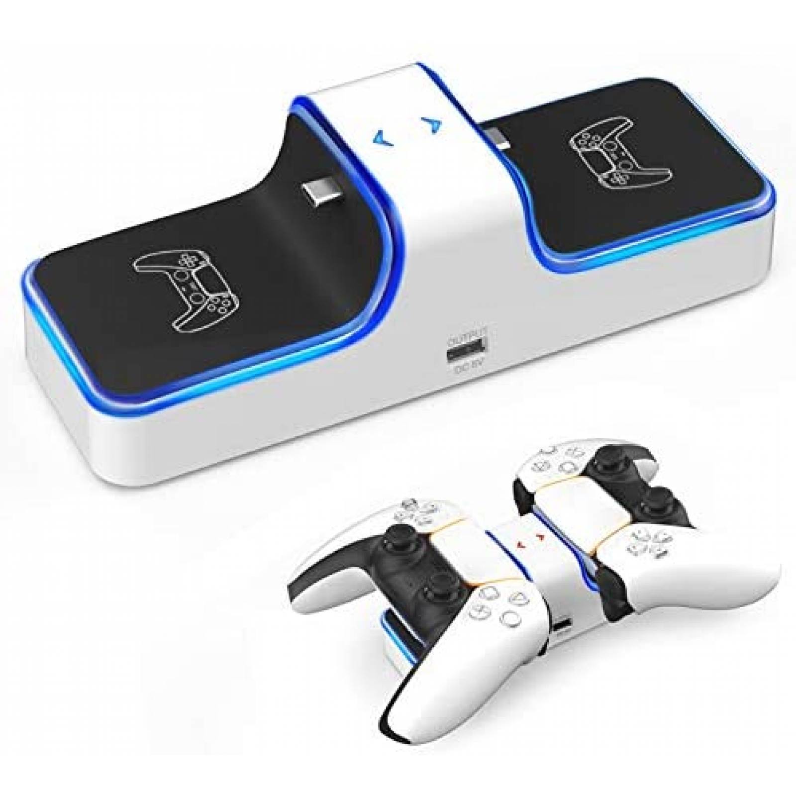 Estacion de carga de control PS5 Daugee inalambrica -Blanco