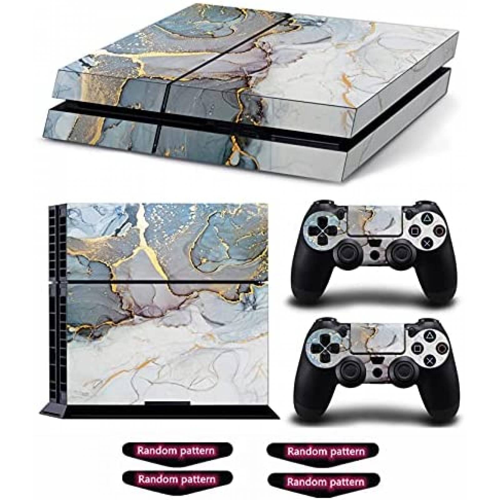 Skin para Consola Decal para PS4 + Controles -Marmol con Oro