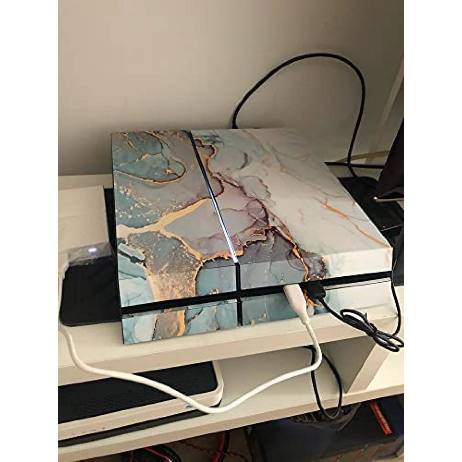 Skin para Consola Decal para PS4 + Controles -Marmol con Oro