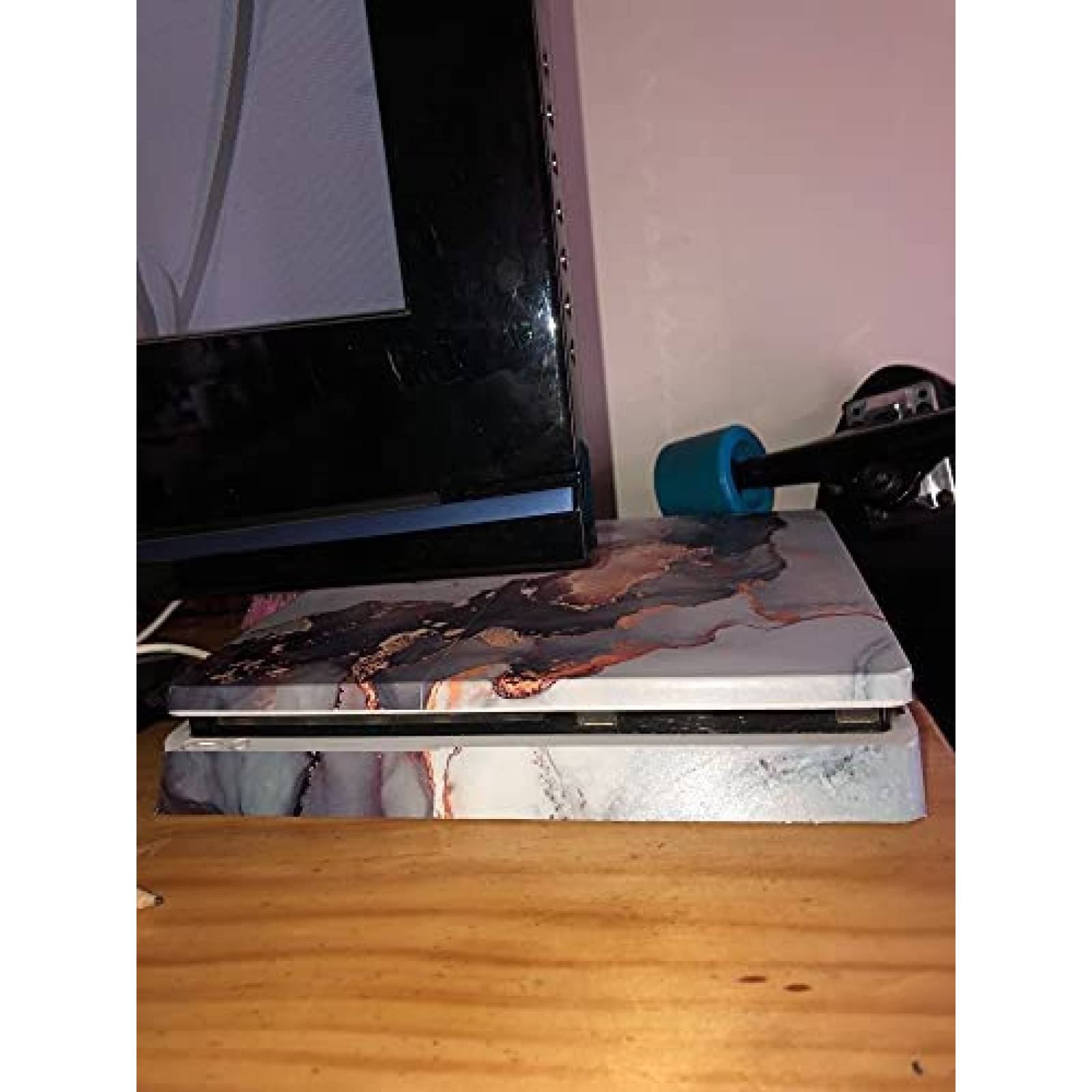 Skin para Consola Decal para PS4 + Controles -Marmol con Oro