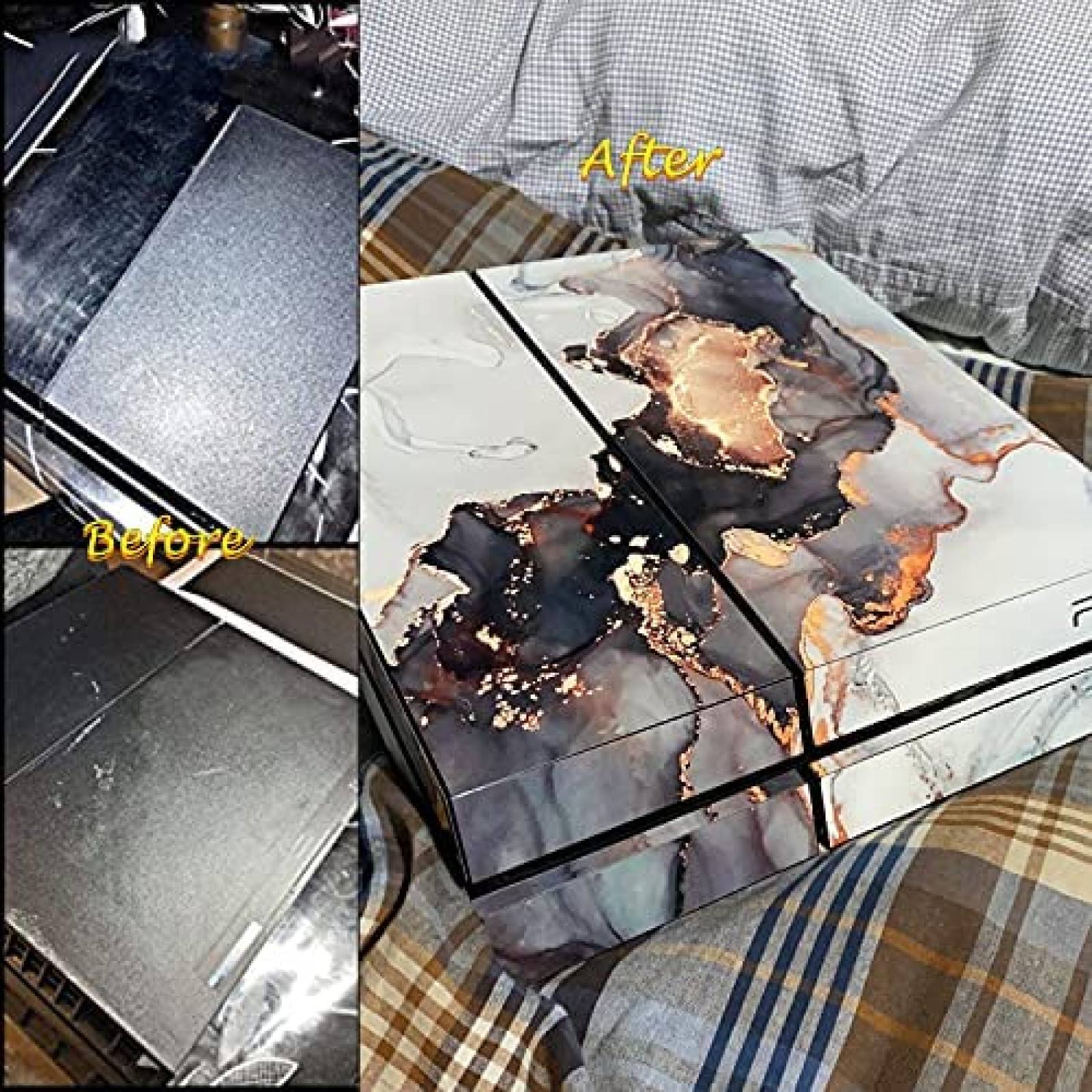 Skin para Consola Decal para PS4 + Controles -Marmol con Oro