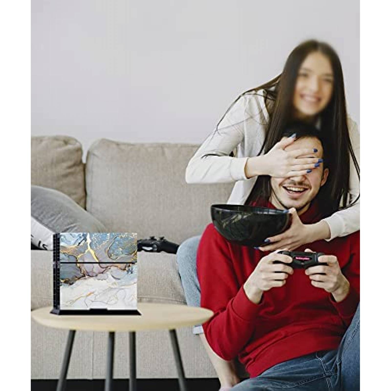 Skin para Consola Decal para PS4 + Controles -Marmol con Oro