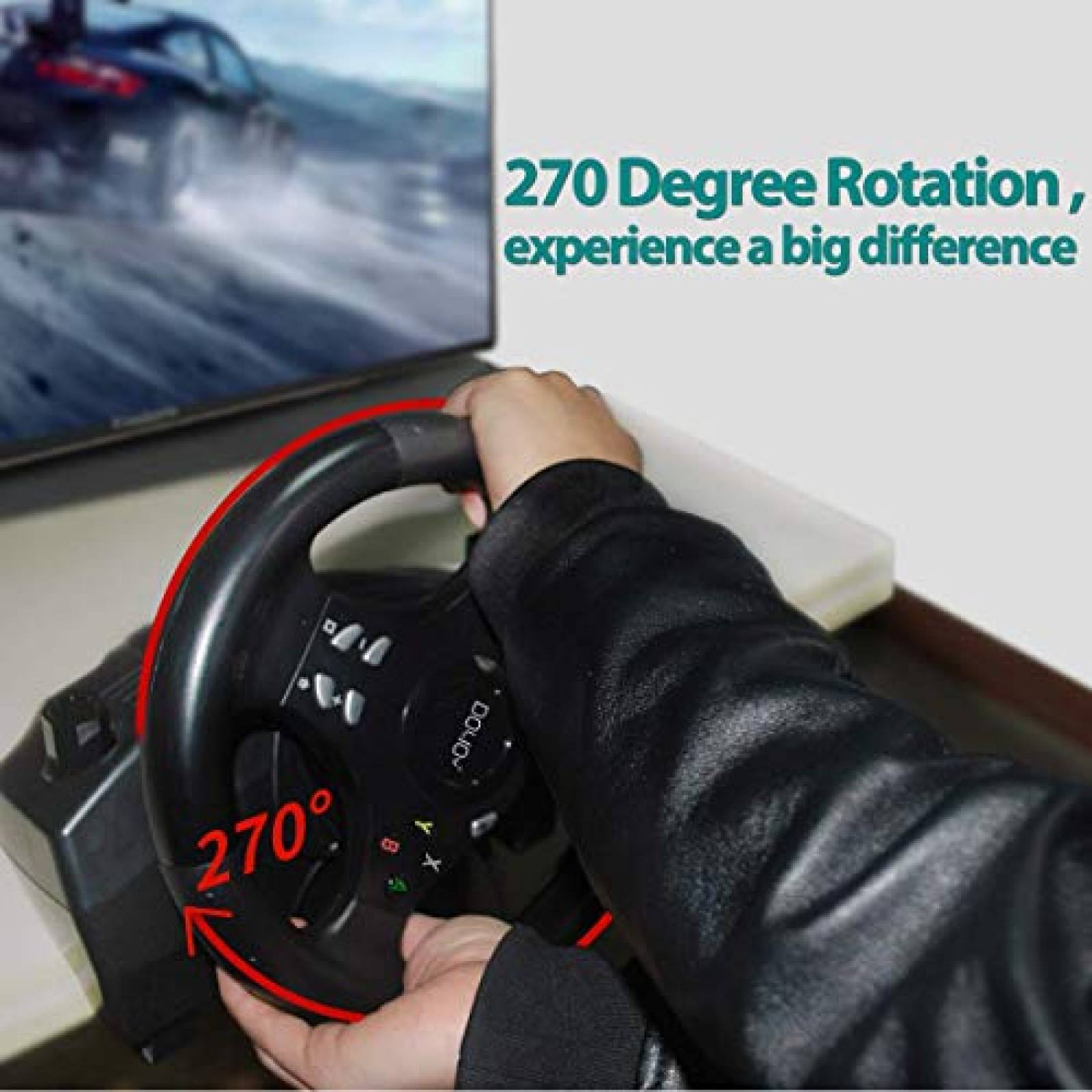 Volante DOYO 270 Grados PC/Xbox/PS/Android/Nintendo -Negro