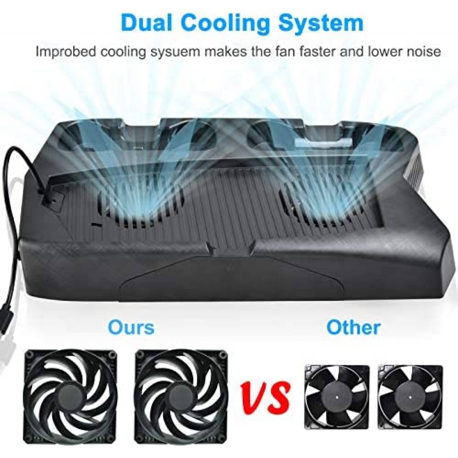 Soporte Ventilador de Consola Foretux Vertical de PS5 -Negro