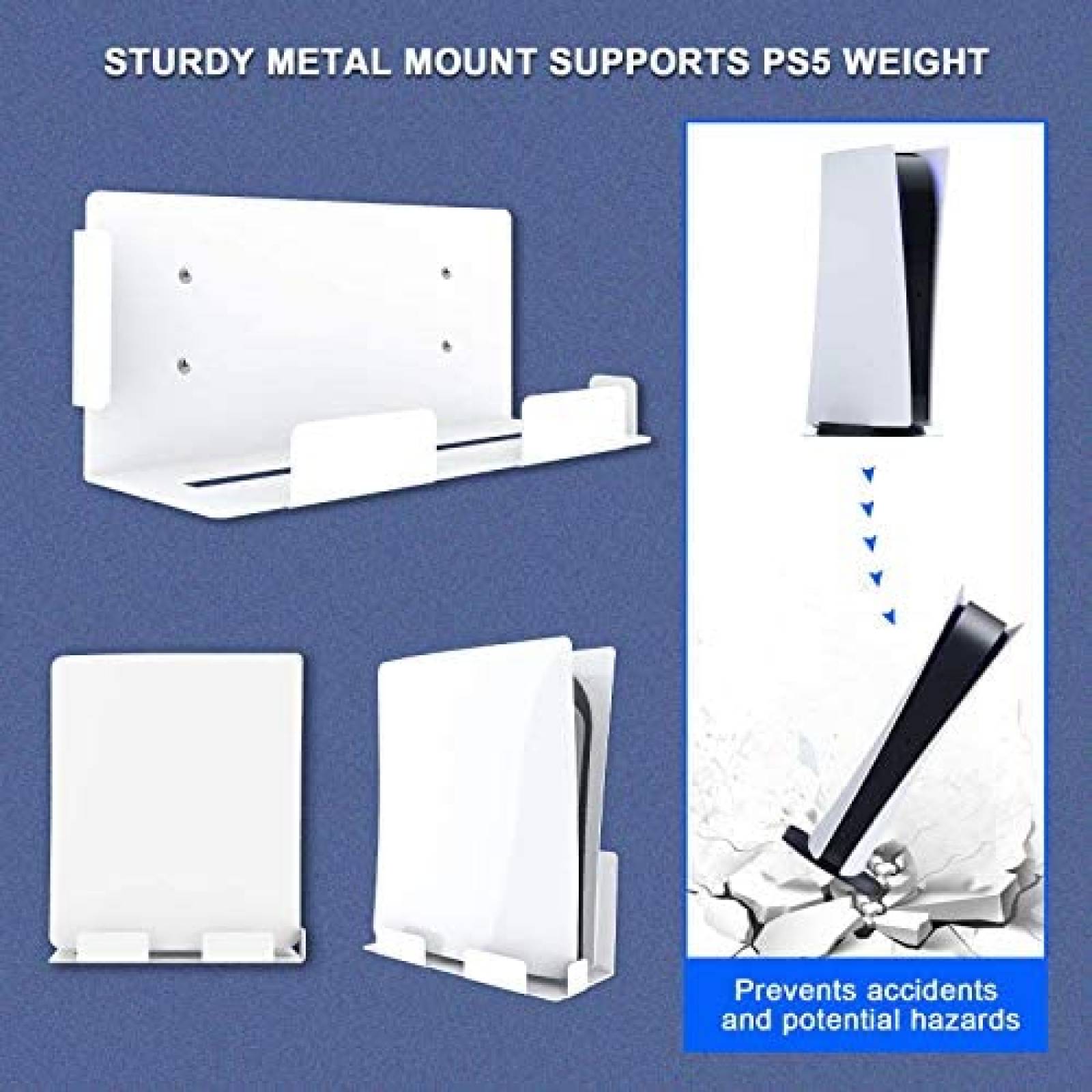 Soporte con Montaje de Pared NexiGo para Sony PS5 -Blanco