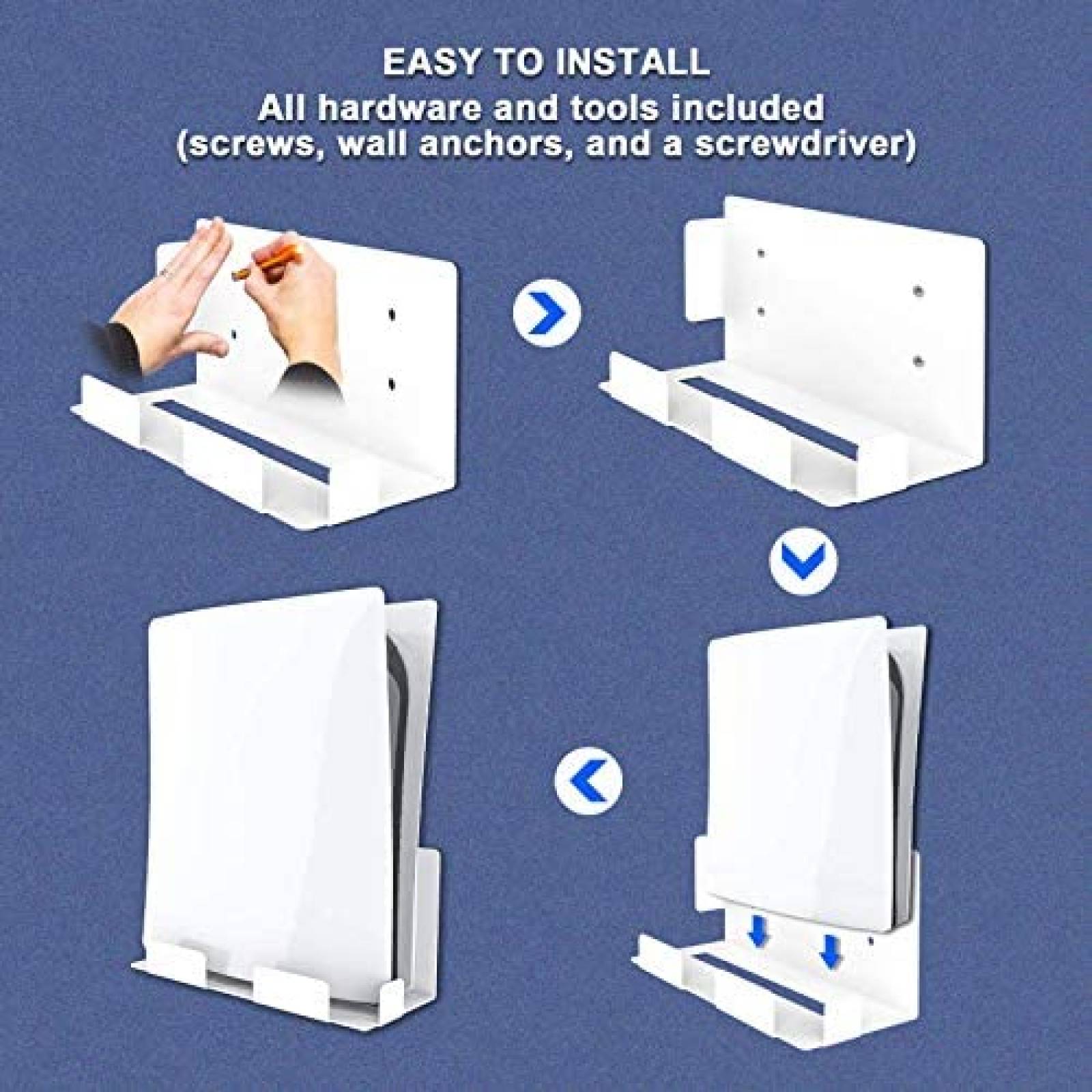 Soporte con Montaje de Pared NexiGo para Sony PS5 -Blanco