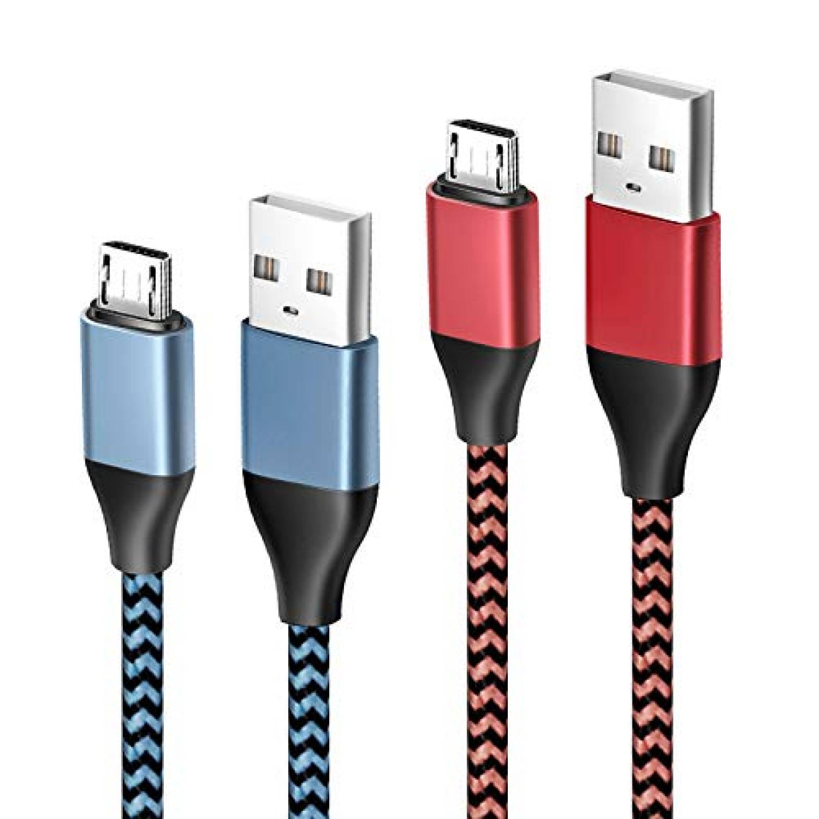 Pack cable control PS4 Olort x2 10ft 0.48gbps -Rojo/azul