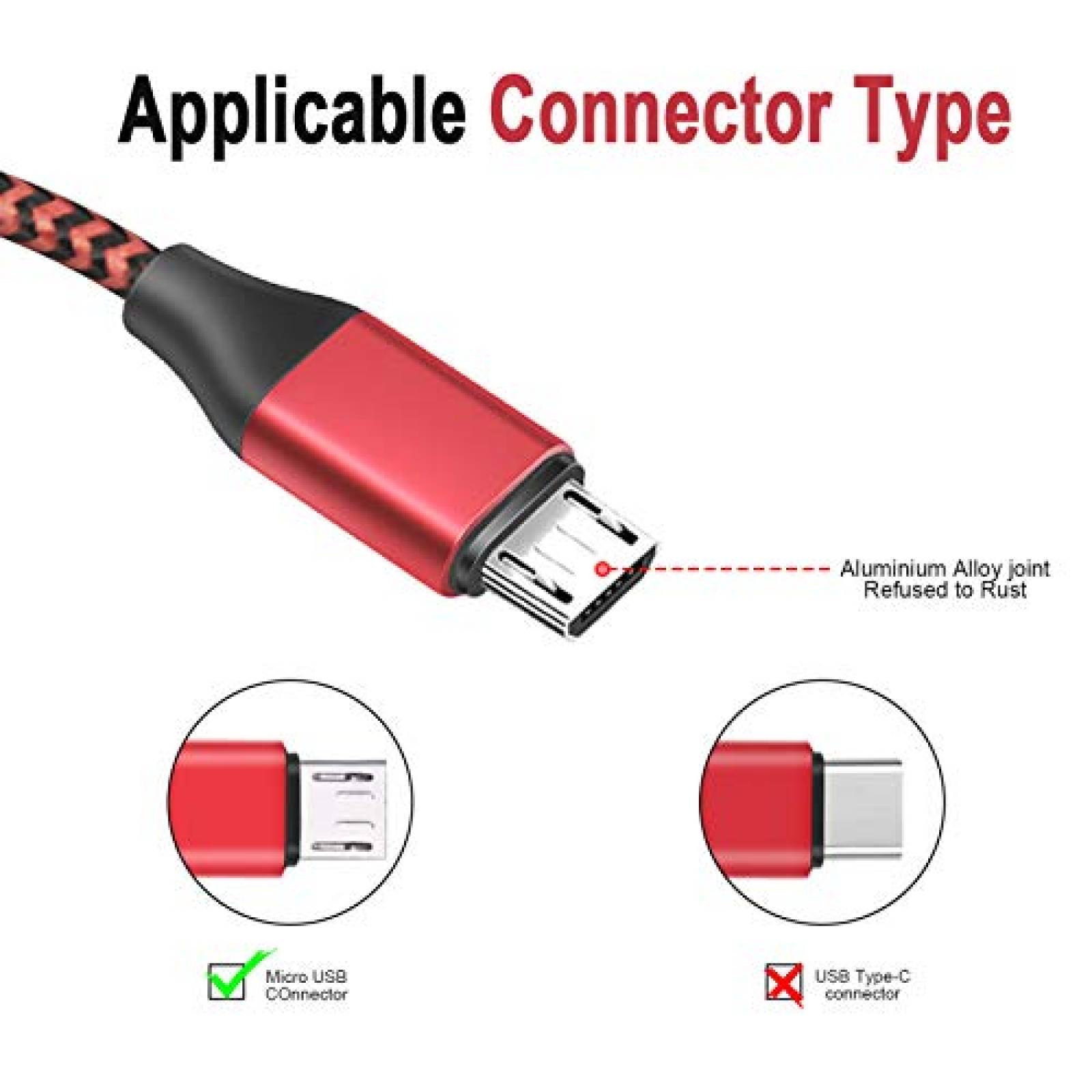Pack cable control PS4 Olort x2 10ft 0.48gbps -Rojo/azul