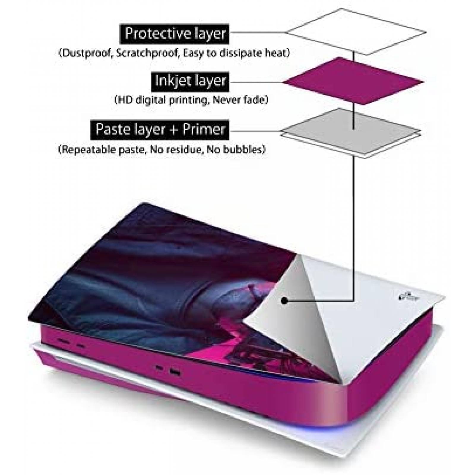 Carcasa de Consola Peyanz para Sony PS5 -CyberPunk Morado