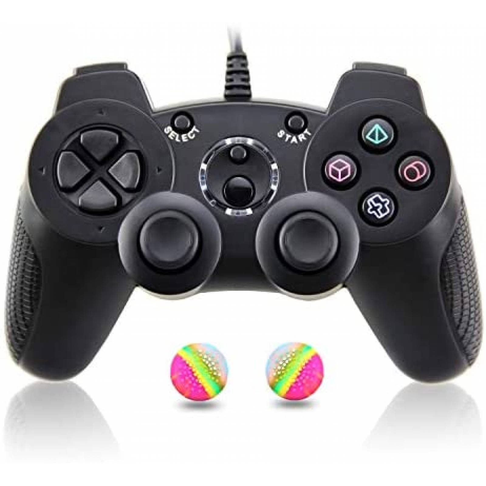 Control para Playstation 2 TPFOON con cable -Negro