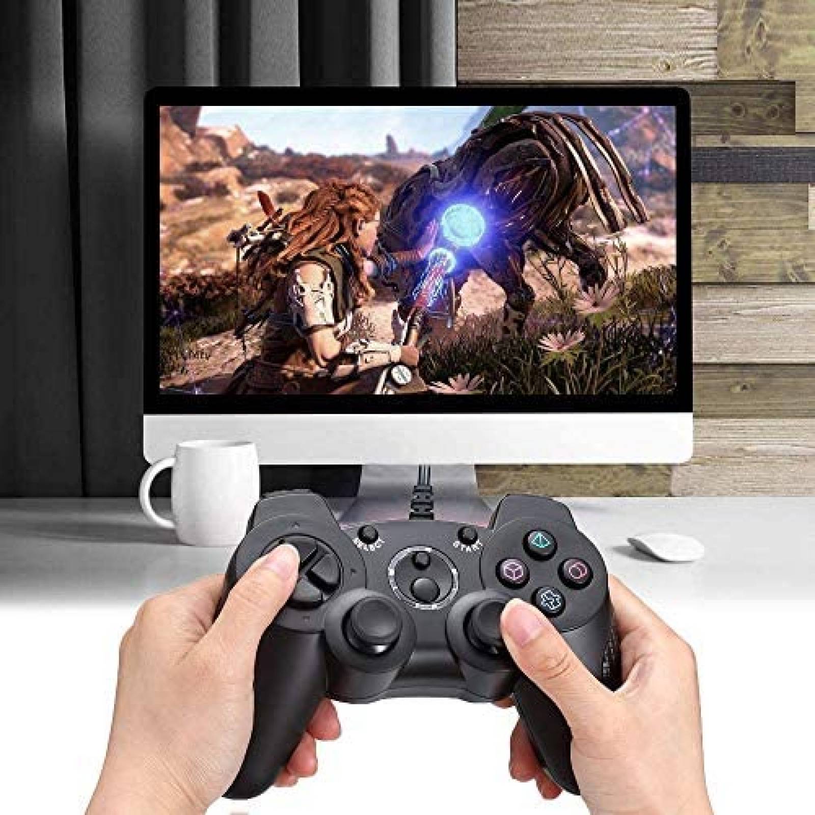Control para Playstation 2 TPFOON con cable -Negro