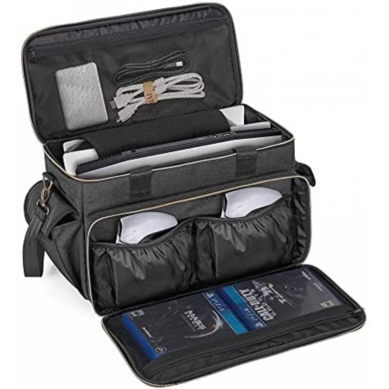 Bolsa para consola Trunab para PS5/PS4/Xbox One -Negro