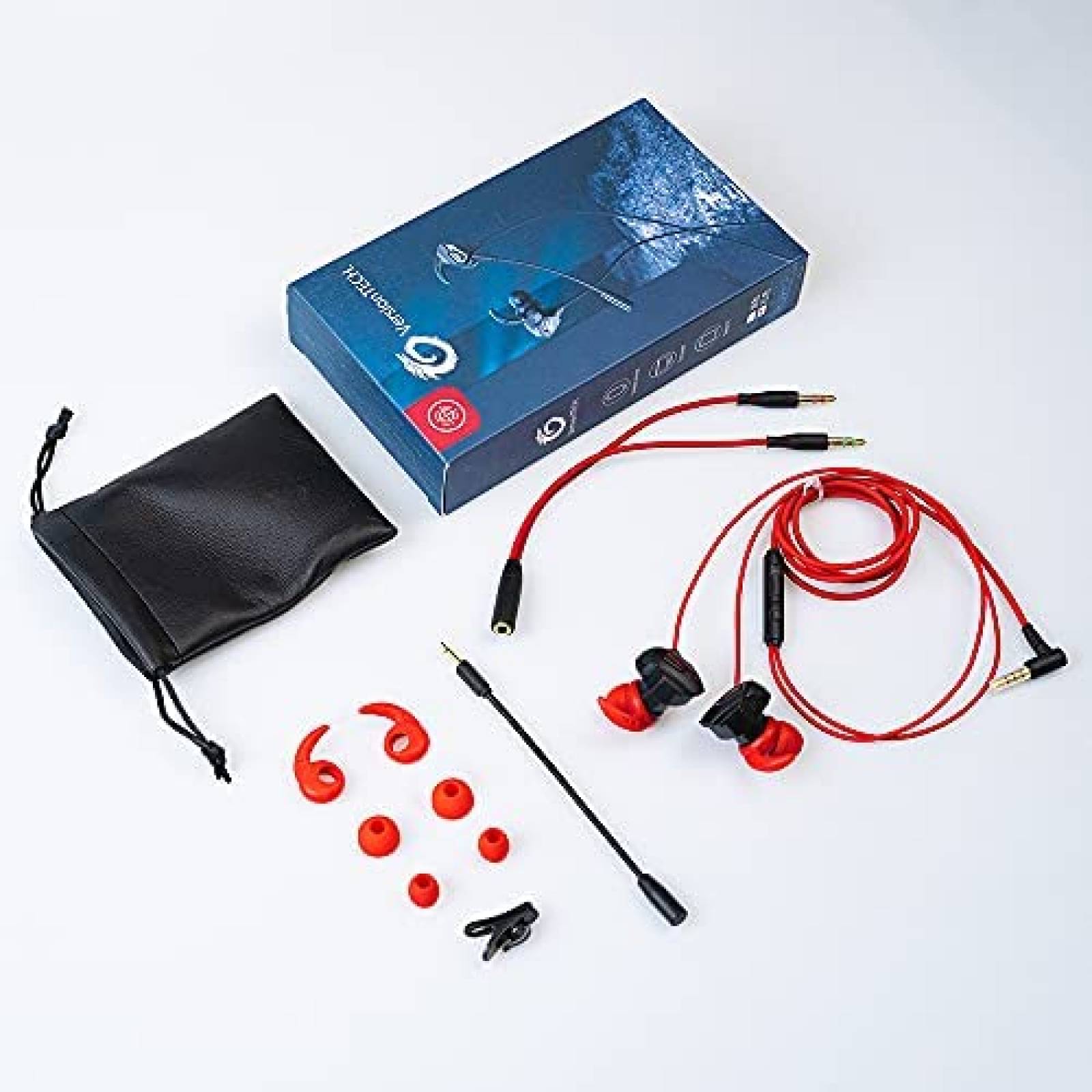 Auriculares VersionTECHS Con Microfono Para PS5/PS4 -Rojo